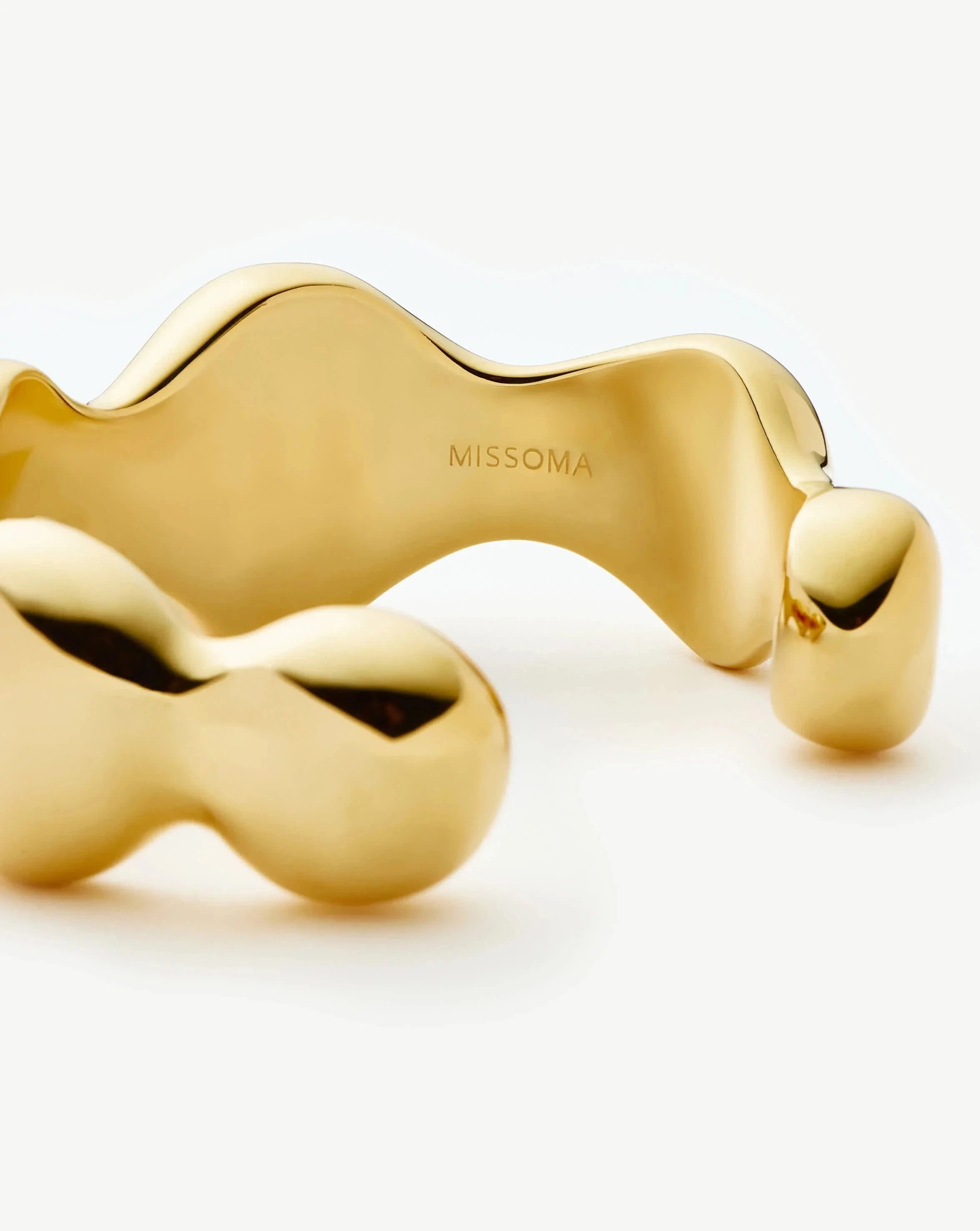 Eny Puffy Dome Statement Cuff Bracelet - 18k Gold Plated Elegant Jewelry for Women | Perfect for Parties, Weddings & Special Occasions