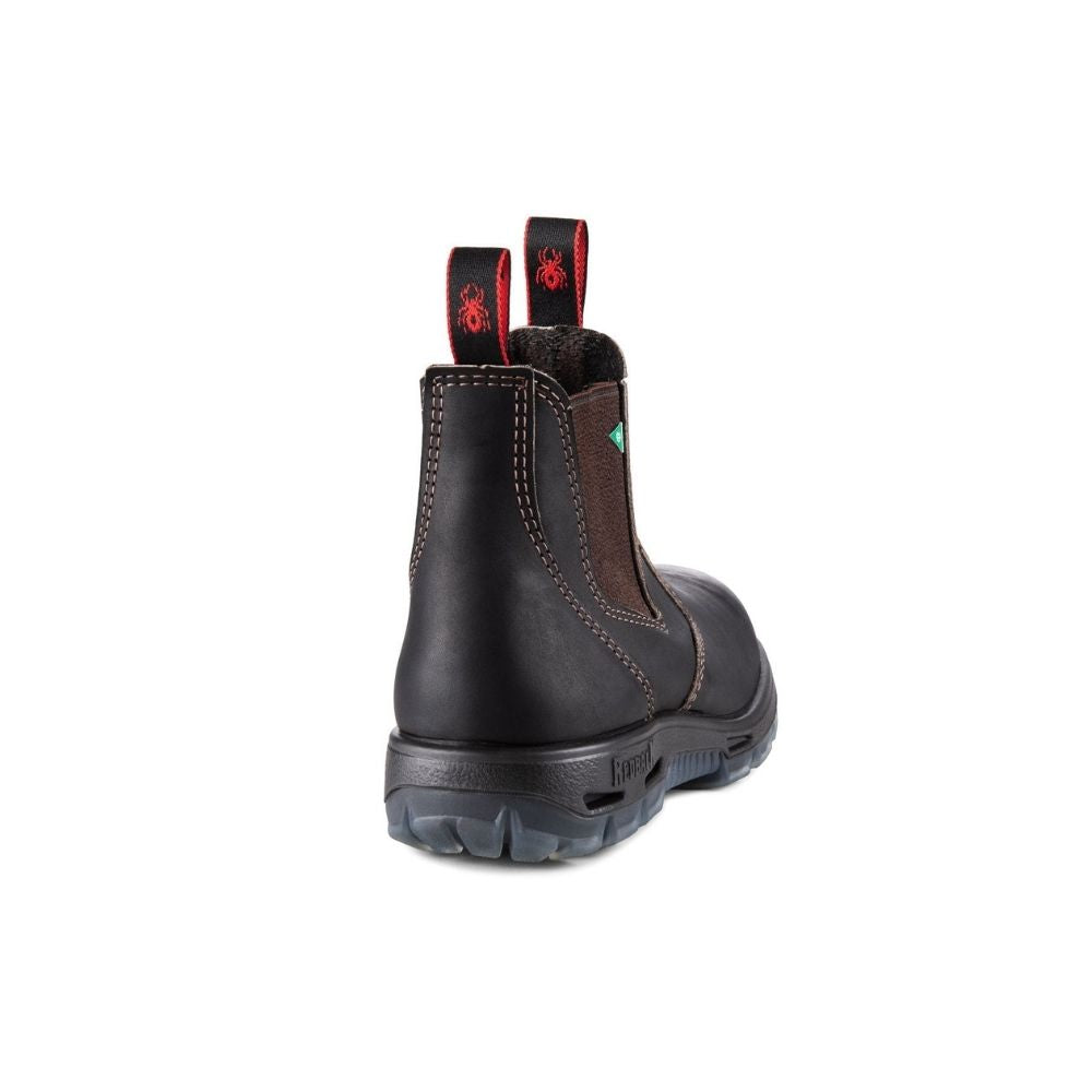 Redback Bobcat Unisex Slip-On Steel Toe Work Boots - Claret Oil Kip Leather - Comfortable & Durable Safety Shoes for Construction, Warehouse & Industrial Work