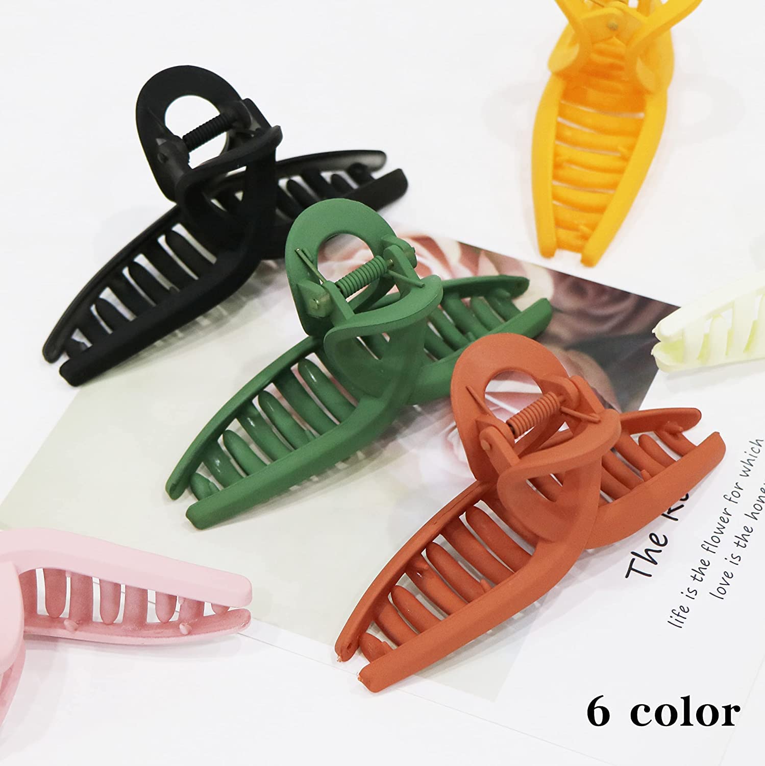 Large No-Slip Matte Hair Claw Clips for Women & Girls - Strong Hold Butterfly Jaw Clips for Thin, Fine or Thick Hair (4-Pack) - Perfect for Updos, Ponytails & Everyday Hairstyles