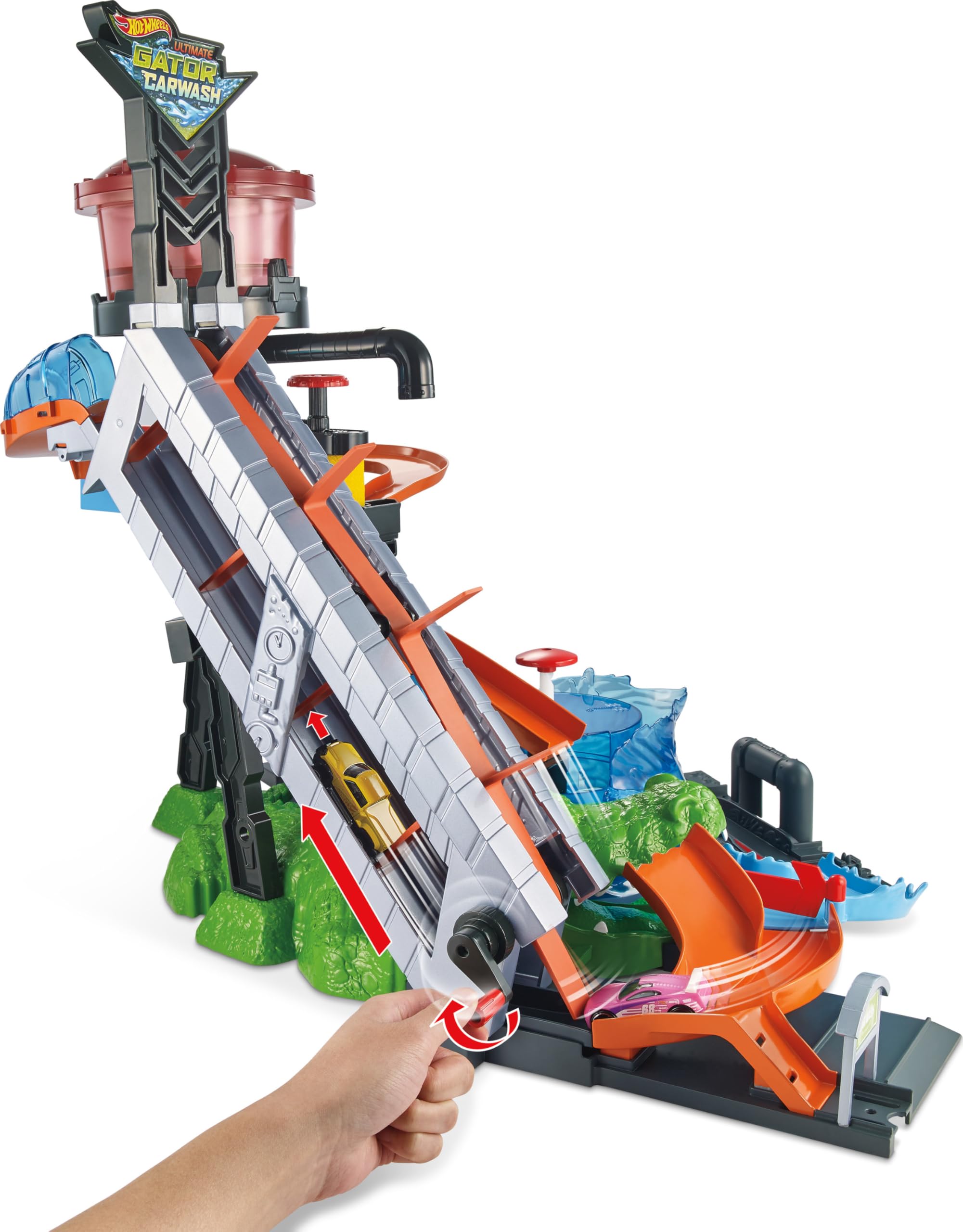 Hot Wheels City Car Wash Playset with Giant Gator Toy - Interactive Race Track for Kids, Die-Cast Vehicle Playset - Perfect for Pretend Play & Car Racing Games at Home