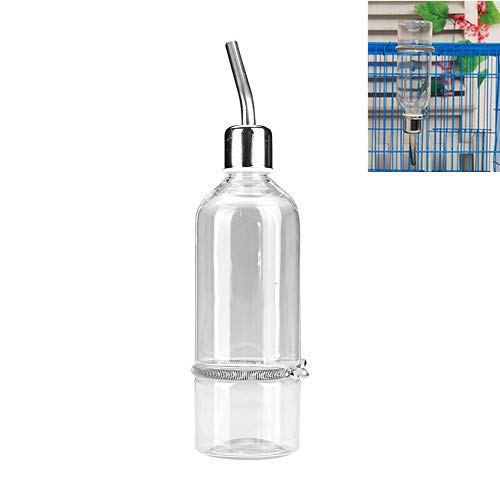 Automatic Hanging No-Drip Pet Water Bottle - Stainless Steel Water Dispenser for Cats, Dogs, Rabbits, Parrots & Hamsters - Large Size - Perfect for Cages, Kennels and Outdoor Use