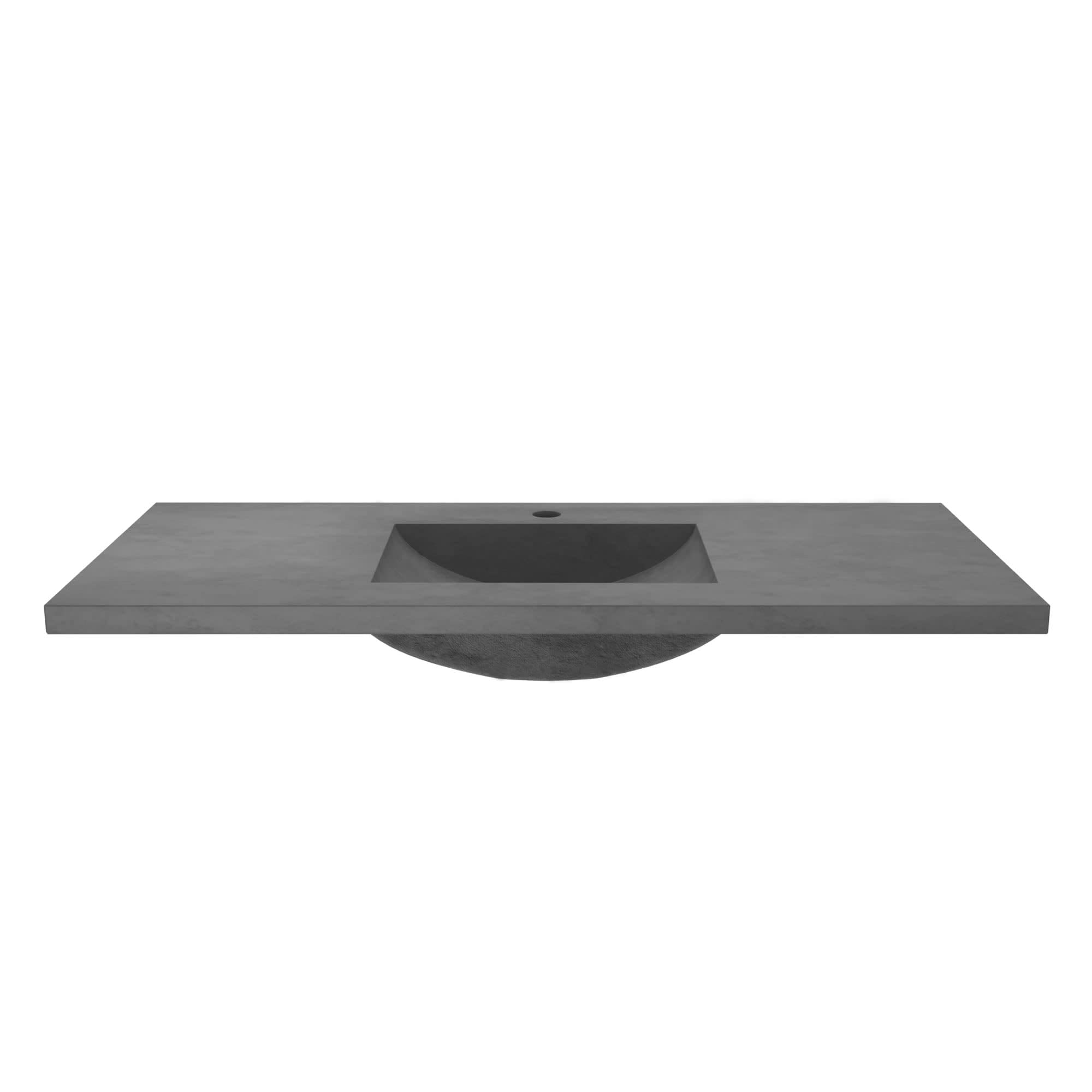 Slate Finish Palomar Vanity Top with Integrated Bathroom Sink - Single Faucet Hole Design for Modern Bathroom Renovation | Perfect for Master Bath, Guest Bath & Powder Room Makeovers