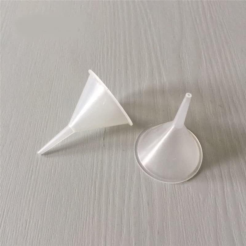 10-Pack Mini Clear Plastic Funnels - Narrow Neck Small Funnel Set for Perfume, Oils, Powders & Capsules | Kitchen, Lab & DIY Essential | Perfect for Bottle Filling, Essential Oils Transfer & Craft Projects