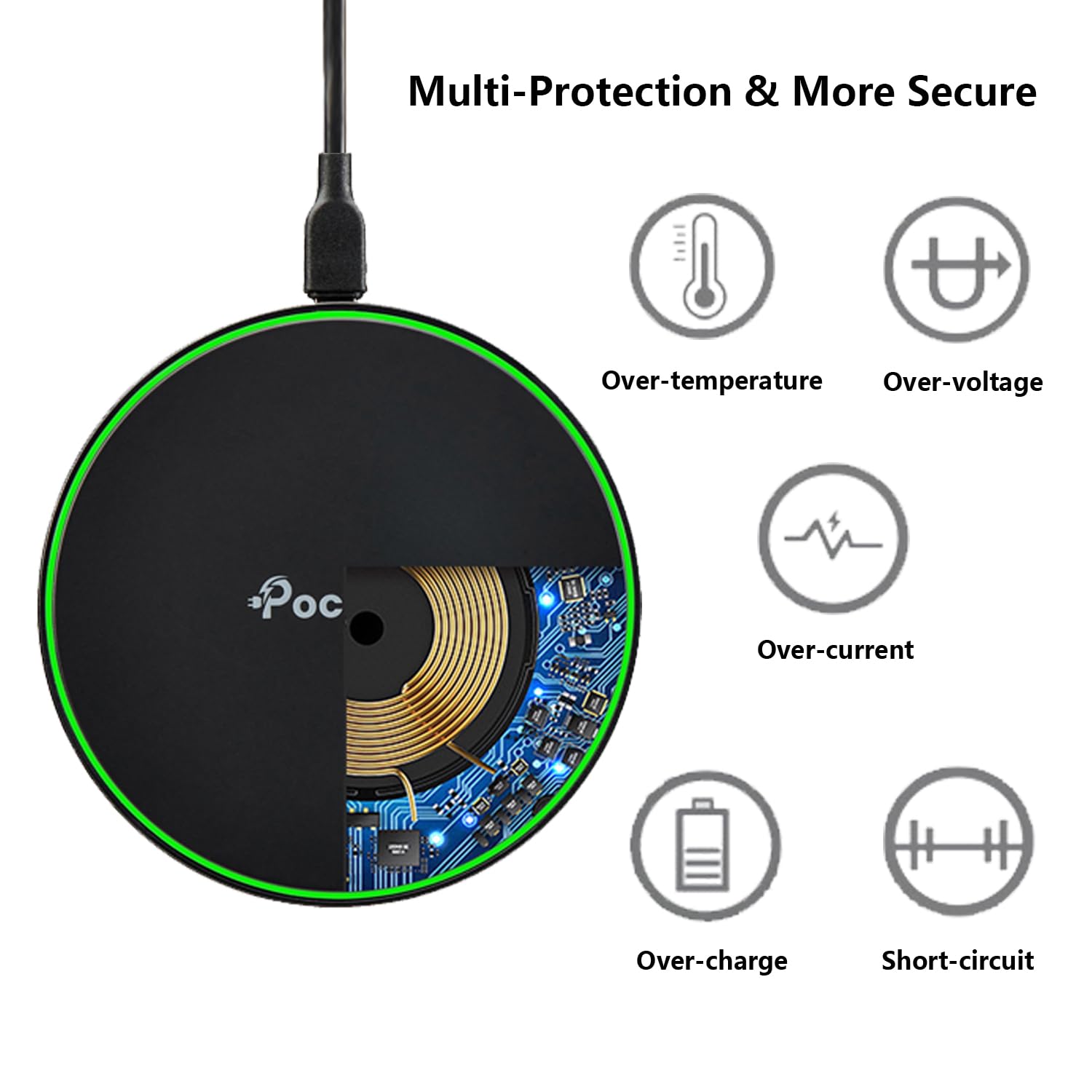 Fast Wireless Charger for Samsung Galaxy S24 Ultra/S24+/S23/S23+/S22/S22+/S21 FE/S21+/S20 5G/S20+/S10/S9/S8/Note 20/10/9/8 & iPhone 15 Pro Max/14 Plus/13 Mini/12/11/X/XR/XS - 2-Pack Qi-Certified Charging Pad for Home, Office, and Car Use