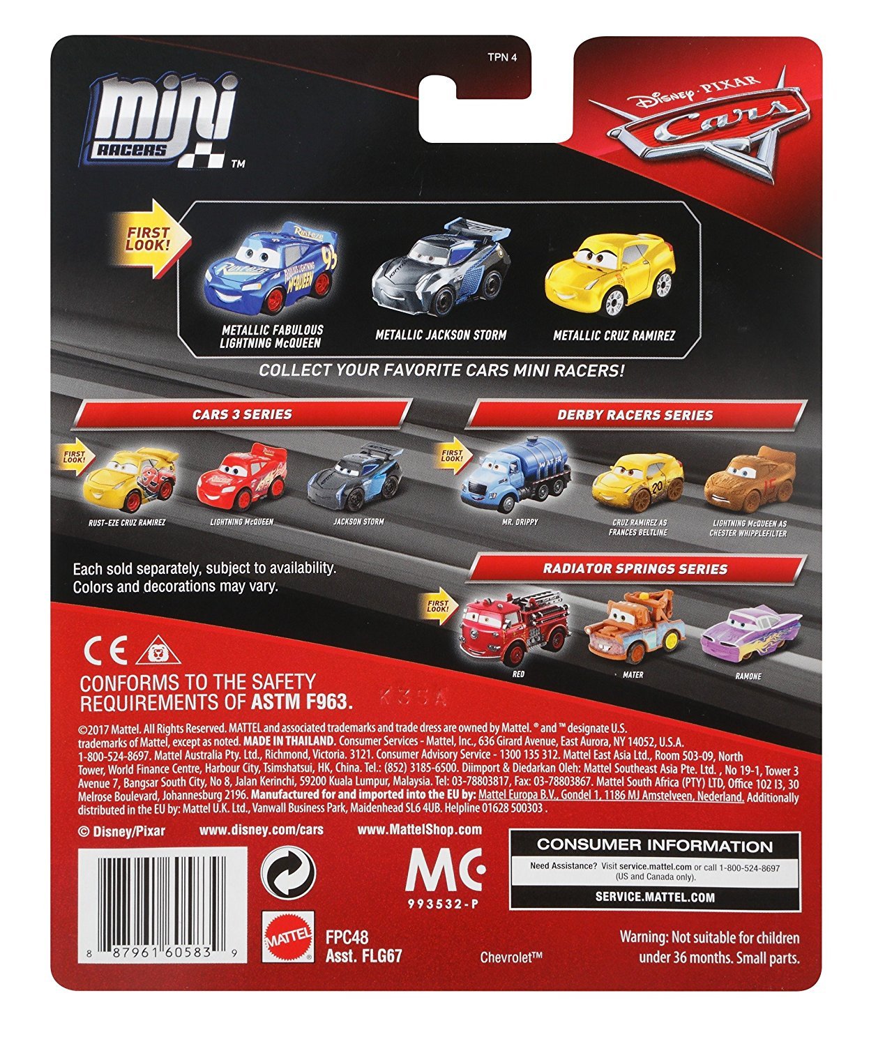 Disney Cars Toys Mini Racers Metal Vehicles - 3 Pack Set of Lightning McQueen & Friends for Kids Collection & Play | Perfect for Birthday Gifts, Party Favors and Display