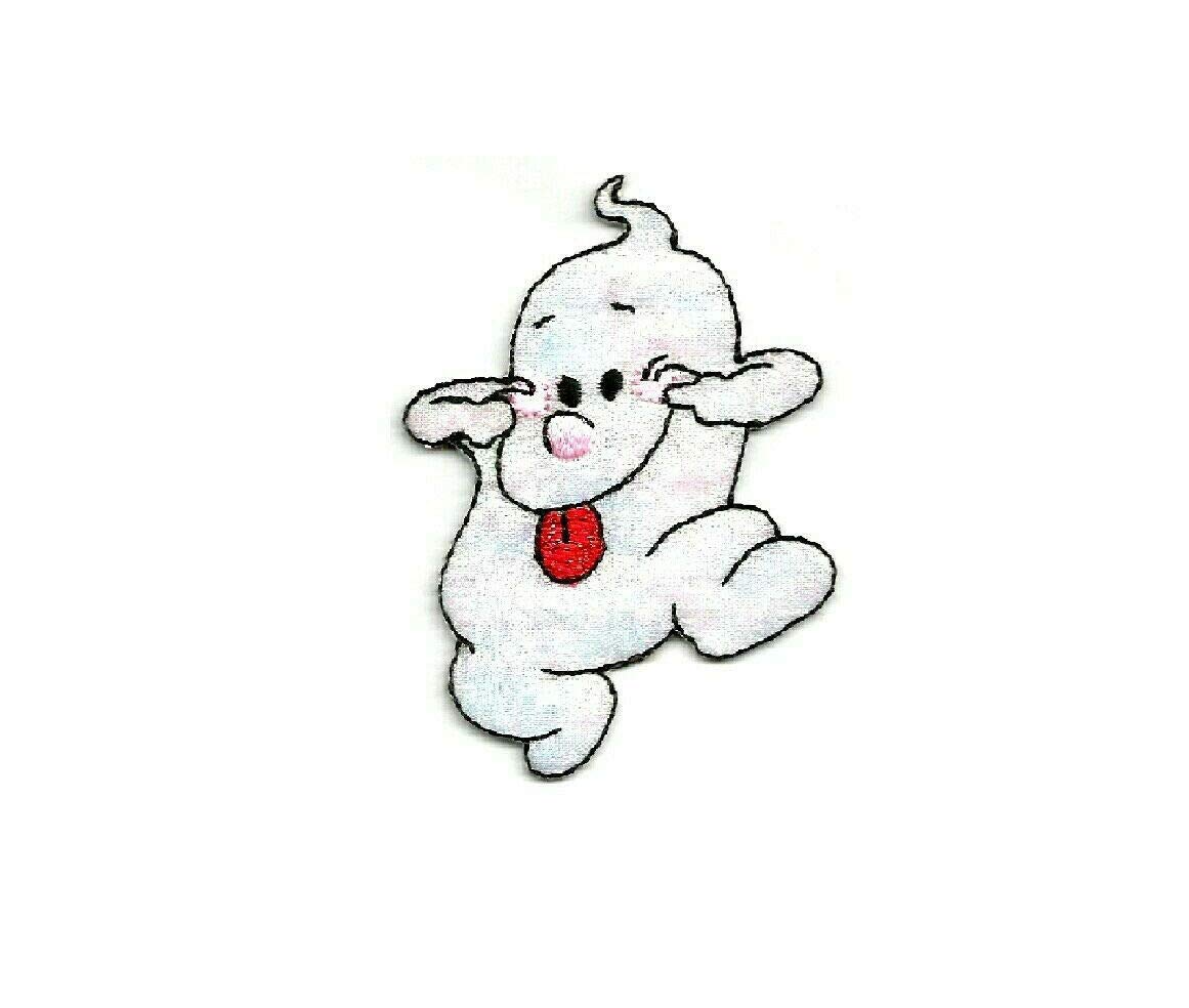Ghost Halloween Iron On Applique Patch - Embroidered Boo & Brat Design for DIY Crafts, Costumes, and Scary Decor