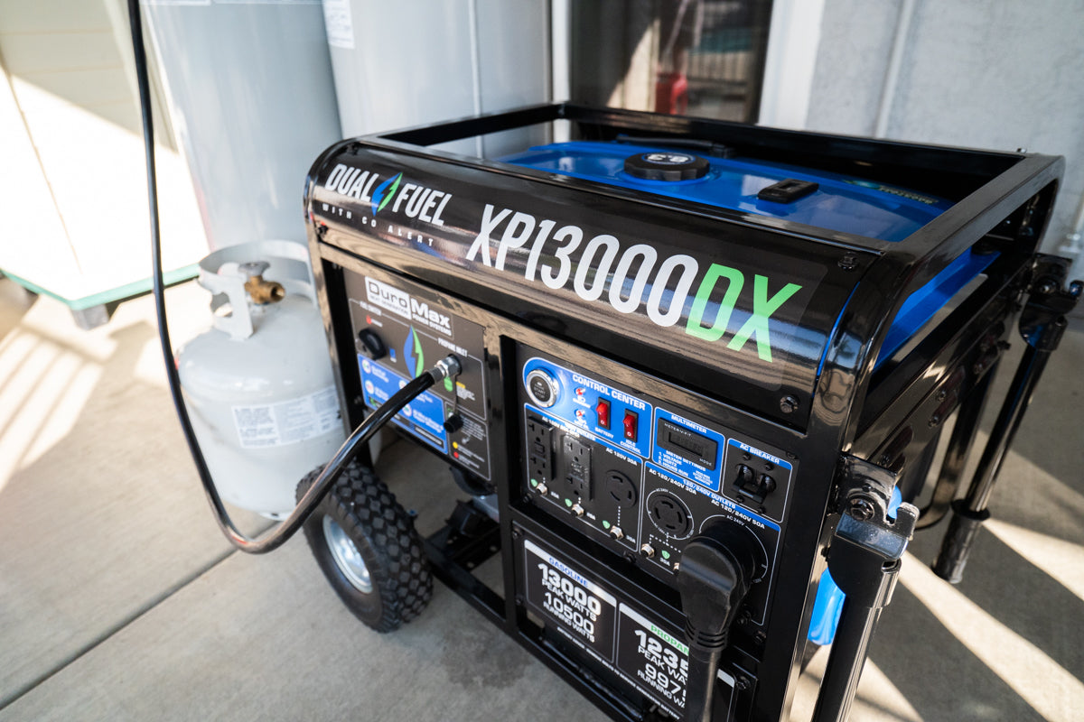 13,000W Dual Fuel Portable Generator with CO Alert - Reliable Backup Power for Home, Camping & Emergency Use