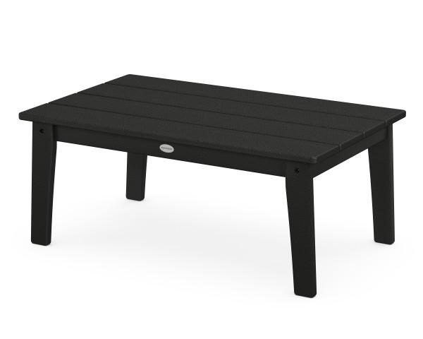 Polywood Black Lakeside Coffee Table - Durable Outdoor Furniture for Patio, Deck, and Garden - Perfect for Coffee, Drinks, and Relaxation