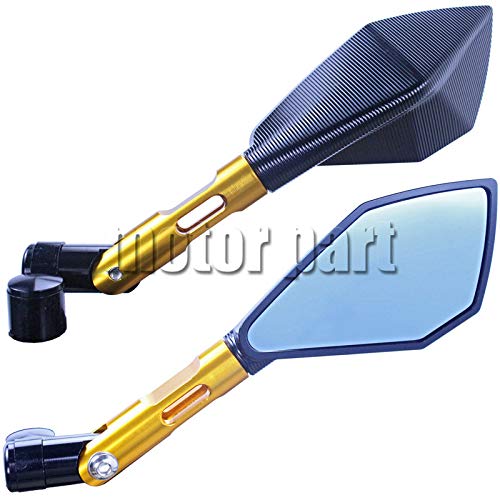 Yamaha MT-07 MT-09 FZ-07 FZ1 FZ6 FZ8 CNC Aluminum Rearview Mirrors - Orange Motorcycle Scooter Accessories for Enhanced Safety & Style - Perfect for Street Bikes, Commuting & Urban Riding