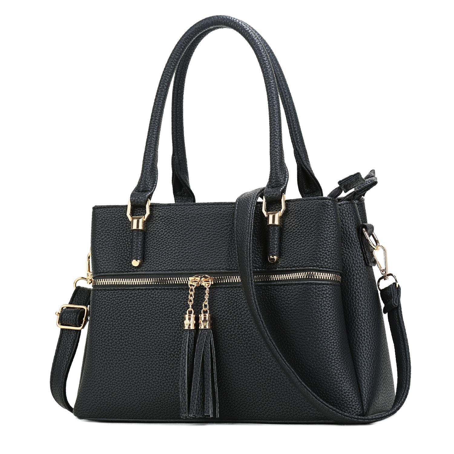 Women's Leather Crossbody Bag with Zipper Pockets for Work & Travel