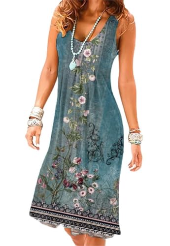 02 Flower Printed Blue
