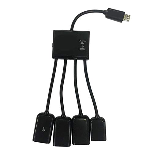 4-in-1 USB OTG Hub Adapter with Micro USB & Power Charging Port - Multi-Port Connector for Android Phones, Tablets - Perfect for Home, Office & Travel Use