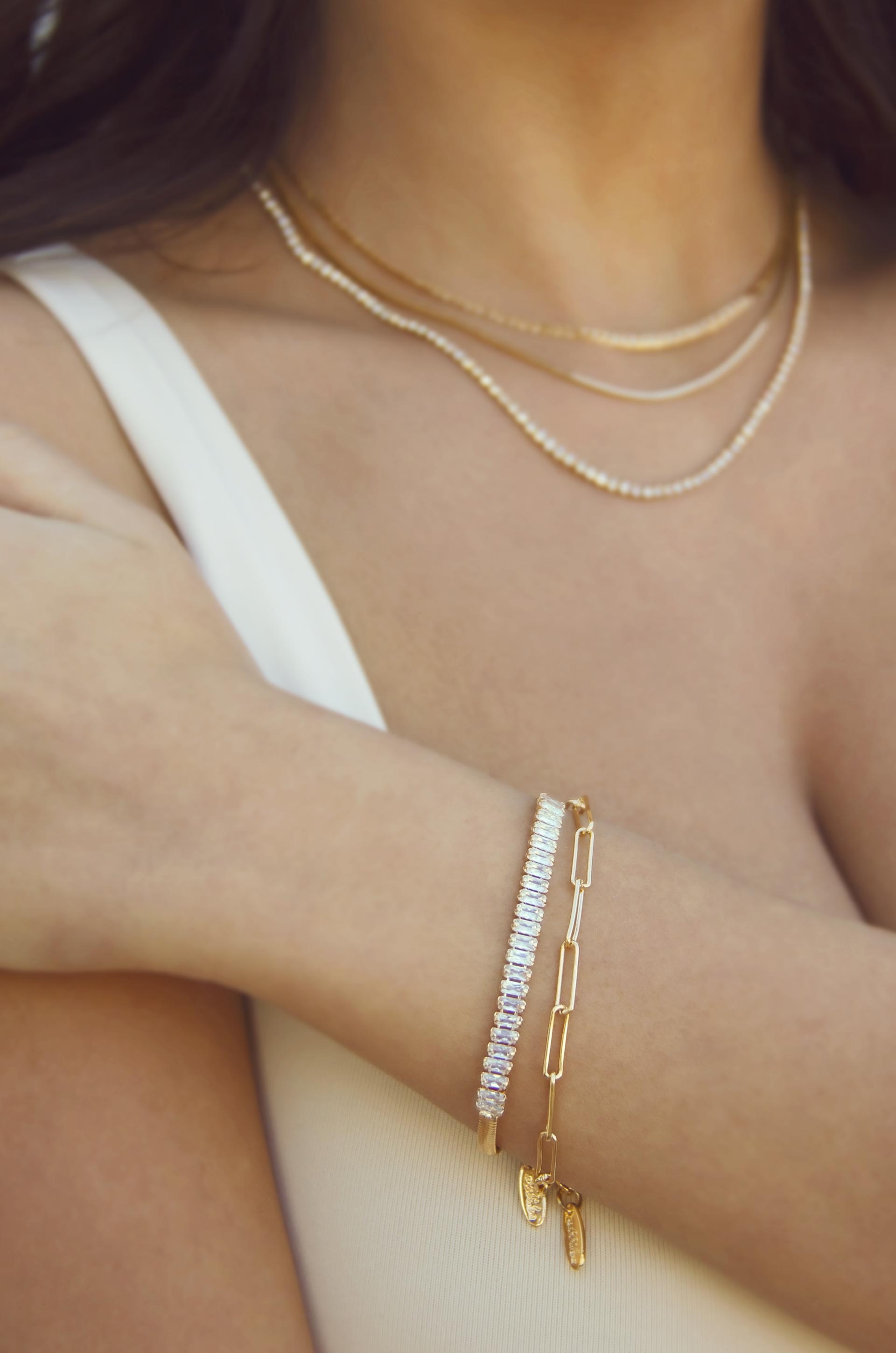 Links and Shine Bracelet Set of 2 - Elegant Stainless Steel Jewelry for Women | Perfect for Parties, Weddings & Everyday Wear