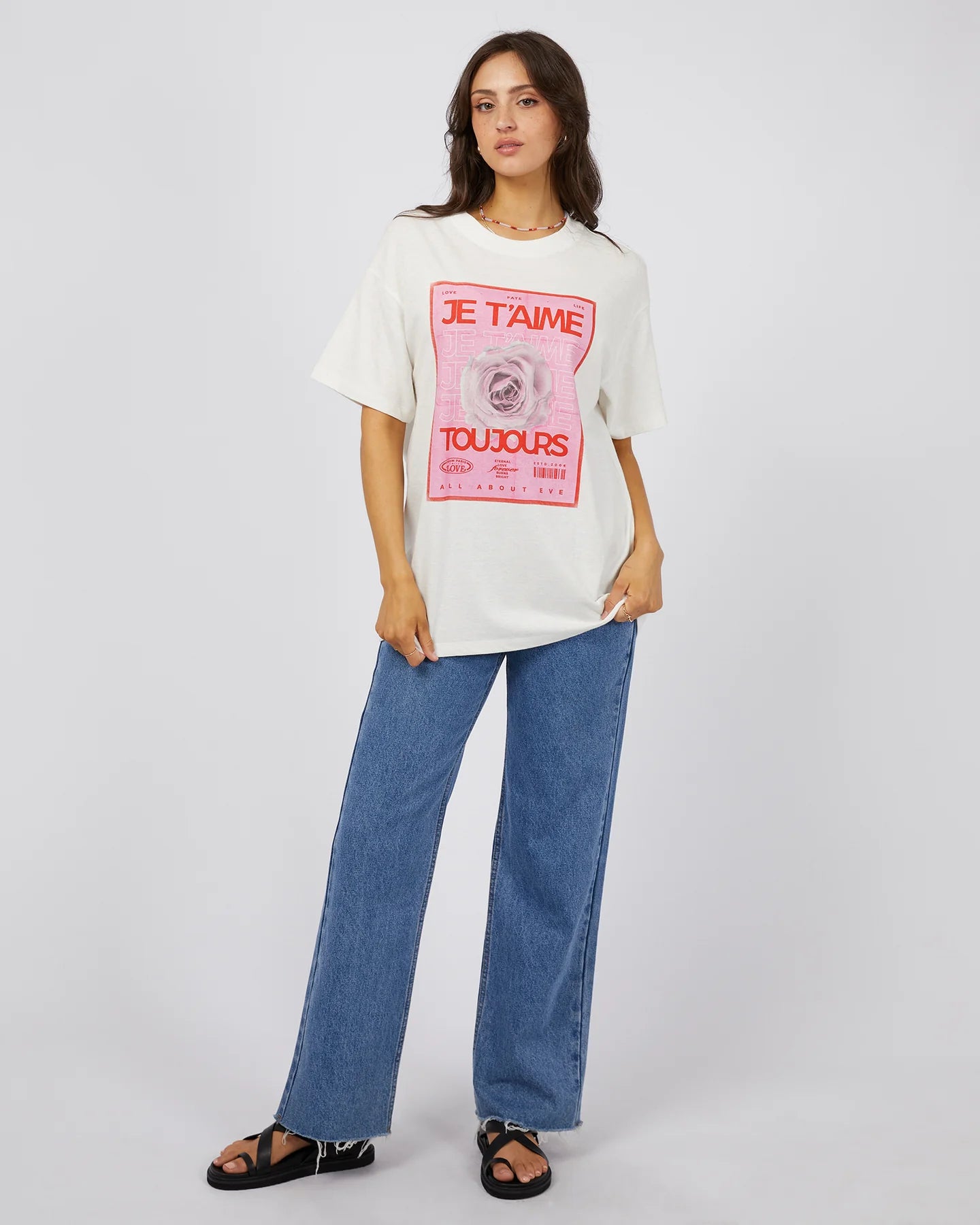JE T'AIME Oversized T-Shirt for Women - Soft Cotton Loose Fit Graphic Tee - Perfect for Casual Wear, Street Style & Everyday Outfits