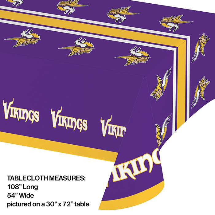 12-Piece Bulk Minnesota Vikings Table Covers - Waterproof NFL Team Party Decorations for Game Day, Tailgating & Home Decor