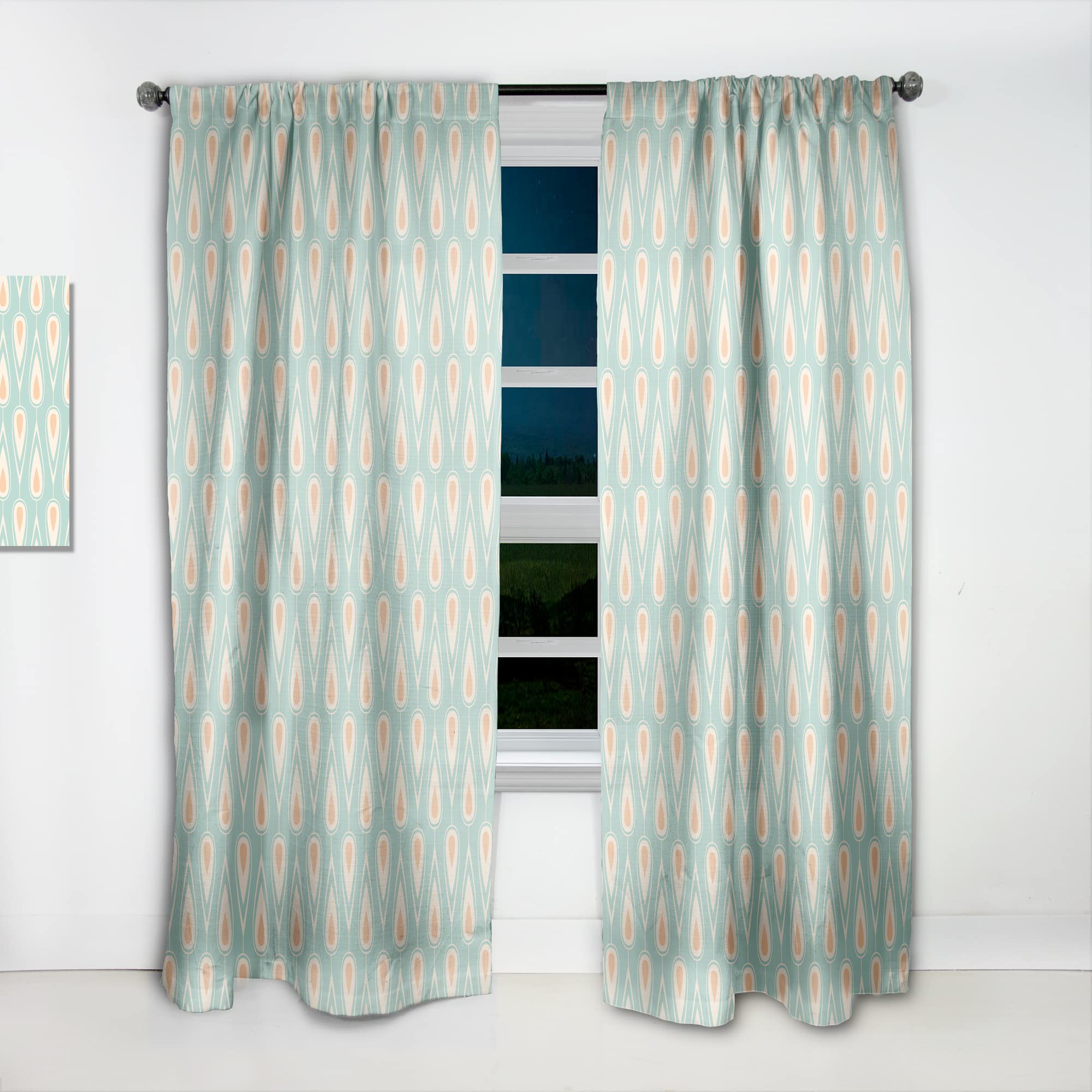 Retro Ornamental Design VIII Thermal Insulated Curtains - Single Panel 52x90 Inches - Blackout Drapes for Bedroom & Living Room - Perfect for Home Decor, Privacy & Energy Efficiency