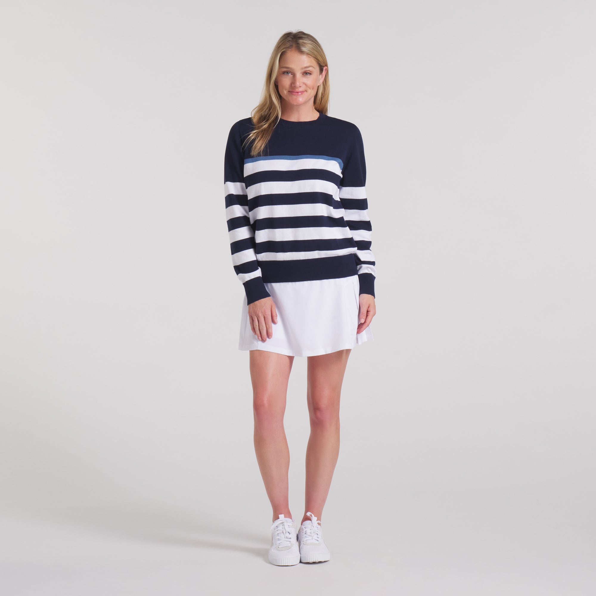 Women's Striped Golf Sweater - Lightweight & Breathable Resort Wear for Casual & Athletic Activities | Perfect for Golf, Tennis & Outdoor Leisure