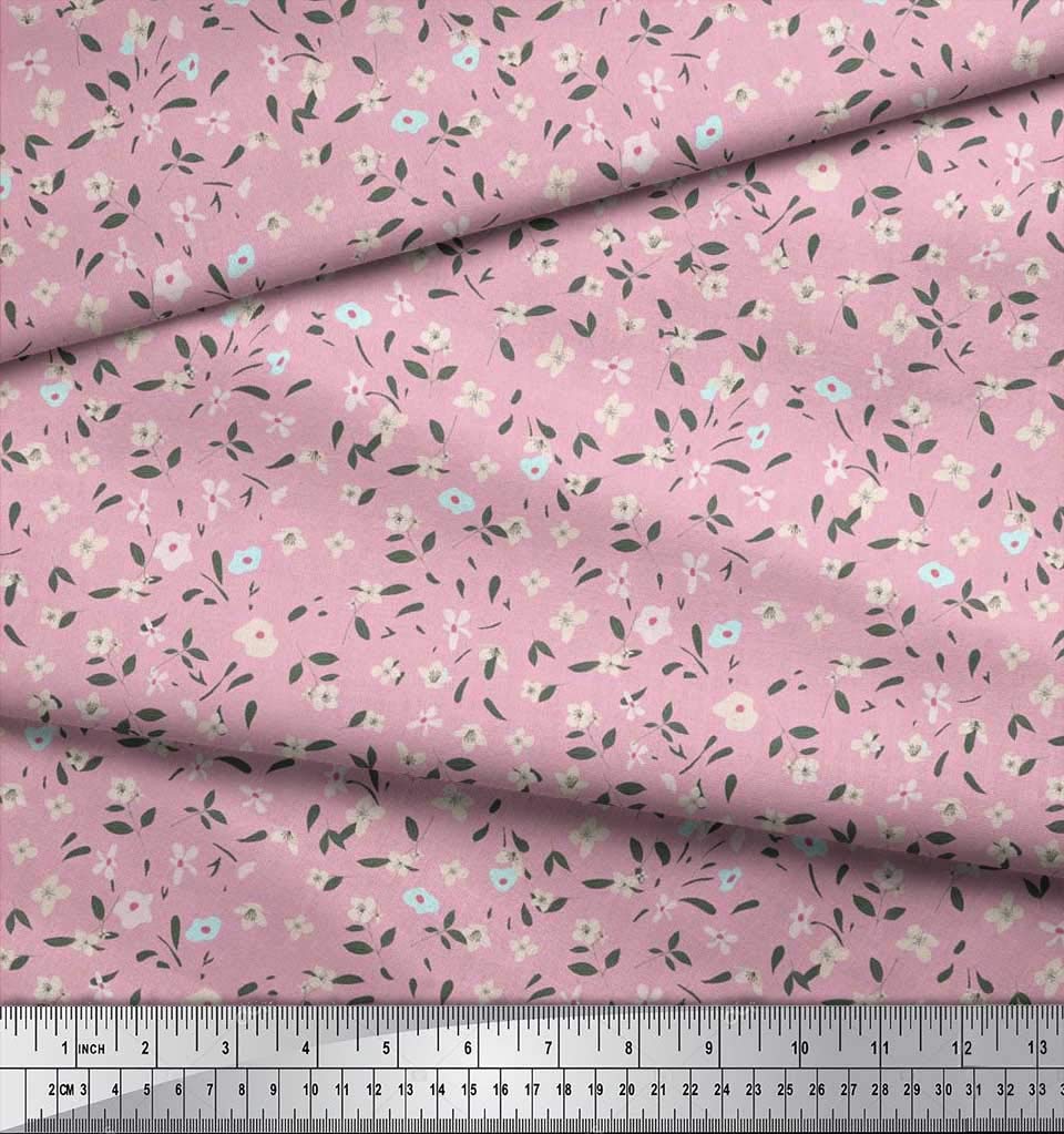 Soimoi Moss Georgette Brown Fabric by The Yard - 42 Inch Wide Printed Floral Leaves Design - Lightweight Draping Material for Dresses, Blouses & Home Decor