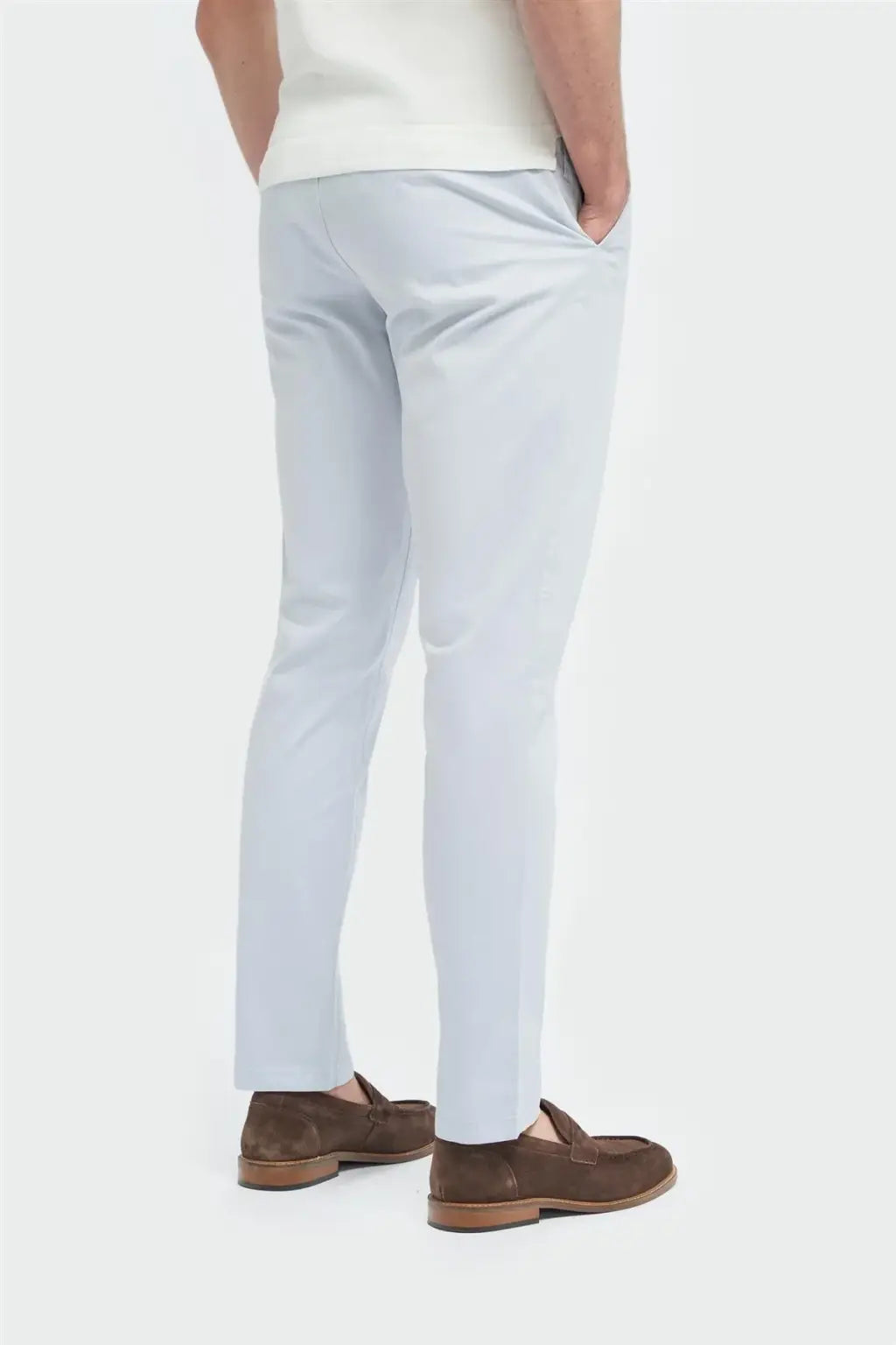 Cavani Hudson Arctic Satin Soft Stretch Fit Chinos for Men - Comfortable Slim Fit Dress Pants for Office, Business Casual & Travel
