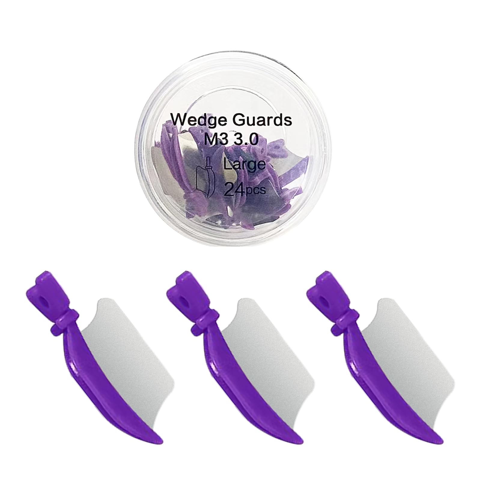 Dental Wedge Knife & Interproximal Plastic Wedges - Orthodontic Matrix Wedges for Teeth with Metal Guard (Purple, Large) - Perfect for Dental Procedures, Teeth Separation & Interproximal Restoration