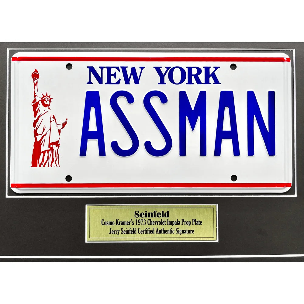 Jerry Seinfeld Signed Kramer 8x10 Photo with Car License Plate Framed Collage - JSA COA Authenticated Autograph - Perfect for TV Show Memorabilia Collectors and Seinfeld Fans Home Decor