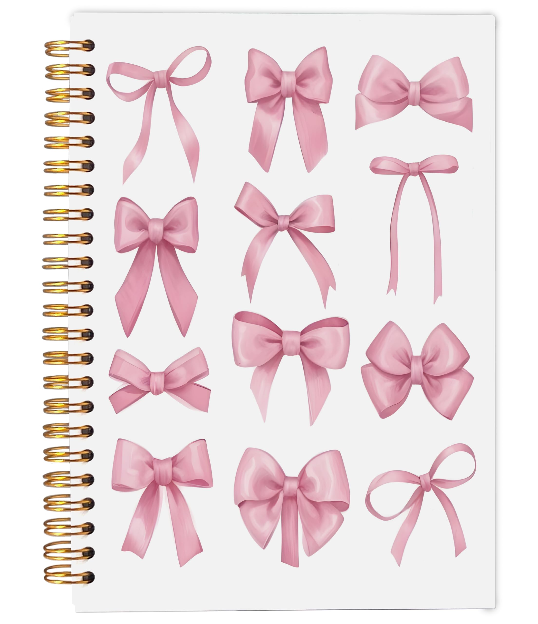 Coquette Pink Bow Spiral Notebook - 5.5x8.3 Inch Aesthetic Journal for Women, Cute Preppy Note Taking Notebook for School & Office, Perfect Girly Gift Idea | Great for Diary Writing, Planner, Work Notes & Study Organization