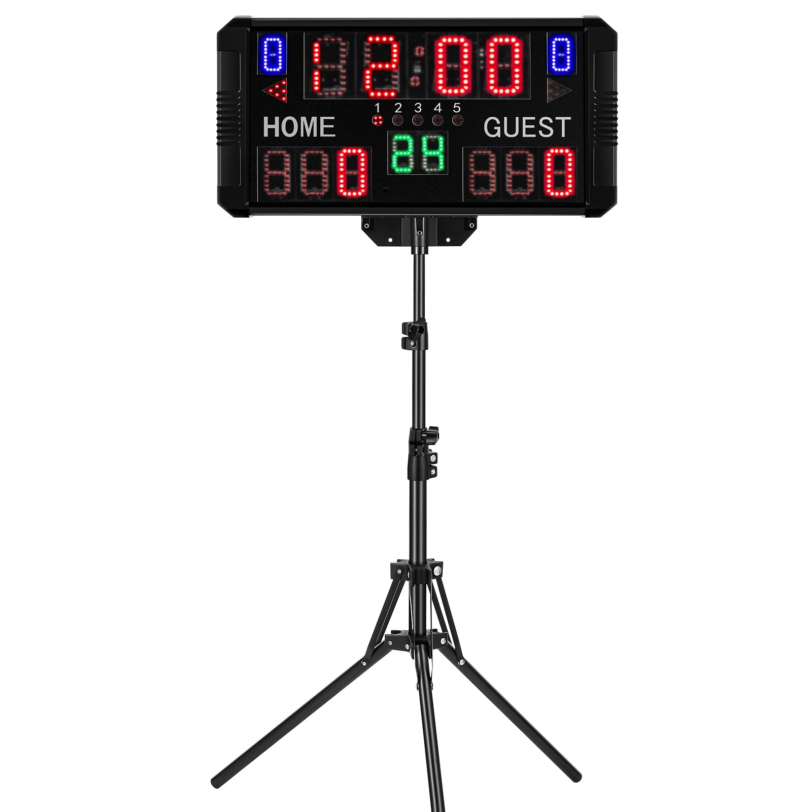 Portable Digital LED Scoreboard with Tripod - 14/24s Shot Multisport Scoreboard for Basketball, Football, Soccer, Volleyball, Baseball & Table Tennis | Perfect for Indoor/Outdoor Games, Tournaments & Training Sessions