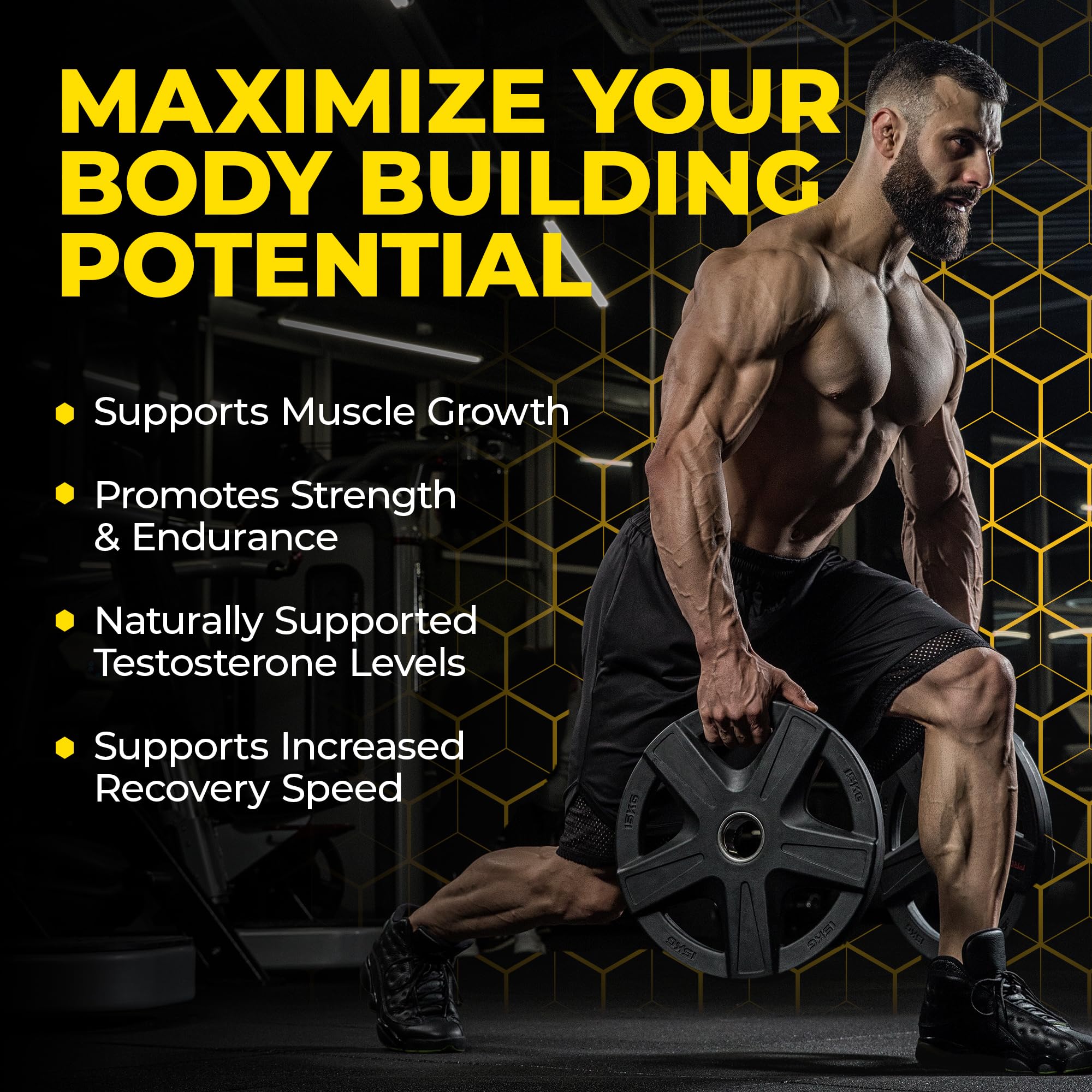 Avry Labs Extreme Anabolic Supplement with Turkesterone - Vegan Muscle Growth & Strength Booster for Men - Supports Recovery & Natural Testosterone Levels - 60 Capsules - Ideal for Bodybuilding, Fitness & Workout Recovery