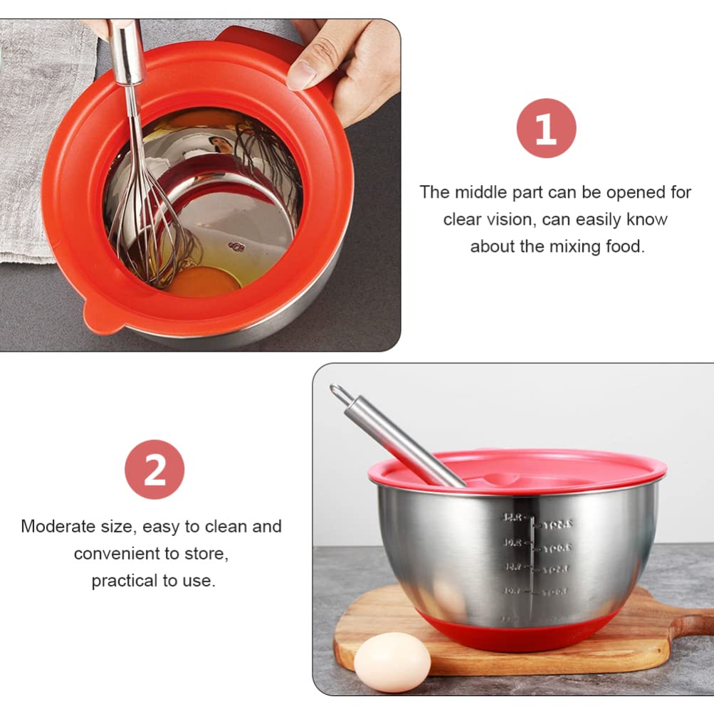 Hemoton Plastic Egg Bowl Cover with Lid - Anti-Slip Whisk Cream Cover, Egg Basin Protector for Kitchen, Restaurant & Baking - Ideal for Cooking, Pie Crust Protection & Food Storage