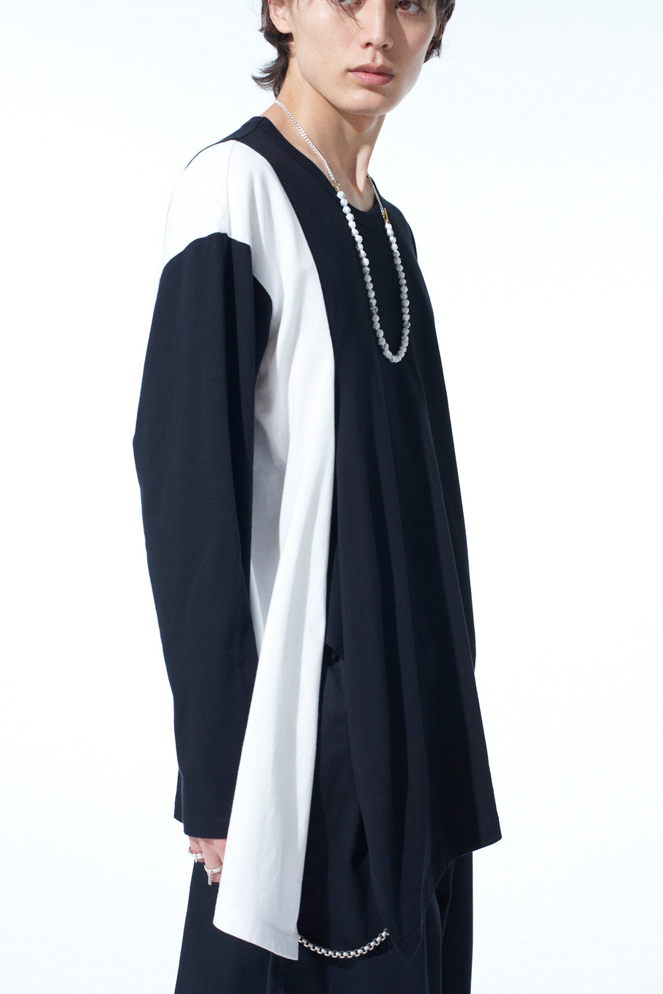 Soft Cotton Jersey Fabric Long Sleeve Draped T-Shirt for Women - Comfortable Casual Wear for Everyday, Work & Outfits