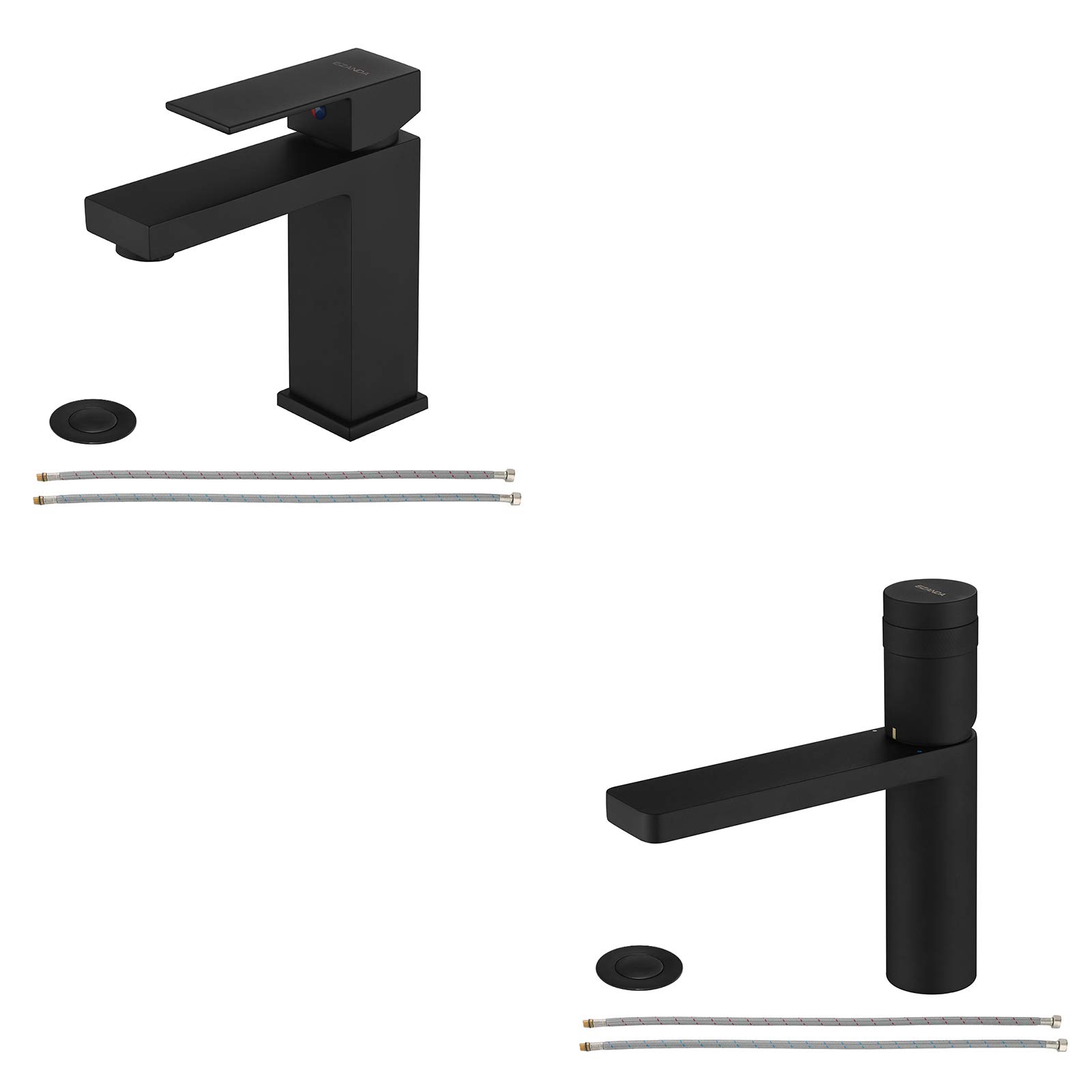 Black Single Handle Bathroom Sink Faucet with Pop-Up Drain Assembly - Model #14253 & #1416404 - Perfect for Modern Bathroom Renovations and Small Space Vanities