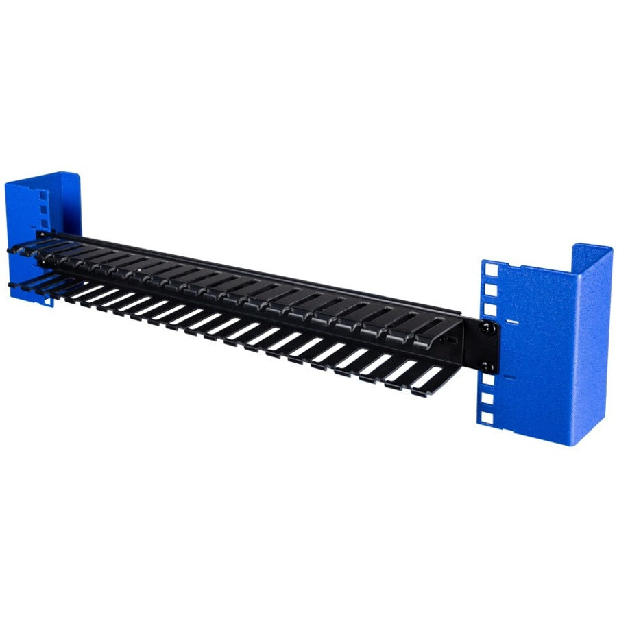 1U Horizontal Plastic Cable Duct with Cover - 2.5 Inch Deep for Server Rack & Network Cable Management