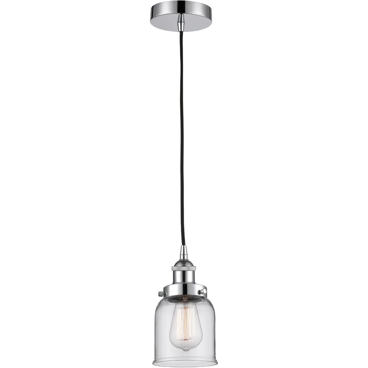 Franklin Restoration Collection Chrome LED Mini Pendant Light - 616-1PH-PC-G52-LED Modern Transitional Fixture for Kitchen Island, Dining Room & Foyer Lighting