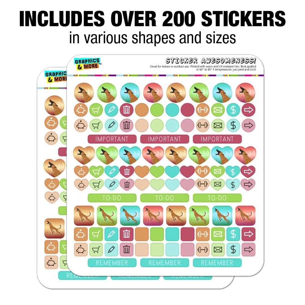 Belgian Malinois Dog Bite Training Planner & Calendar Stickers - Scrapbooking, Journaling, DIY Craft Supplies for Dog Trainers & Pet Lovers - Perfect for Agility Training Logs, Pet Memory Books & Bullet Journals