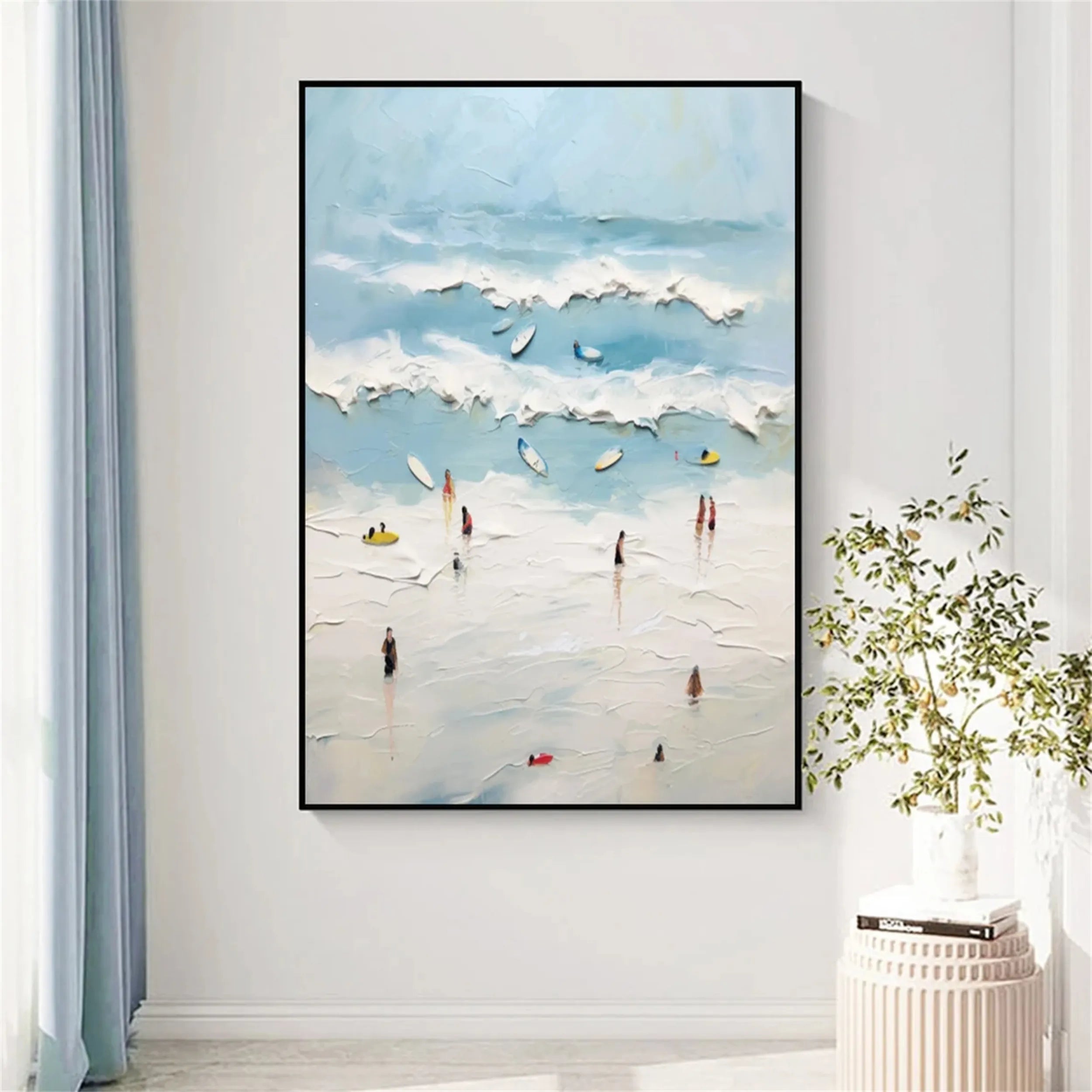Seascape and Snowy Peak Painting #SP019 - Stunning Landscape Wall Art for Home & Office Decor