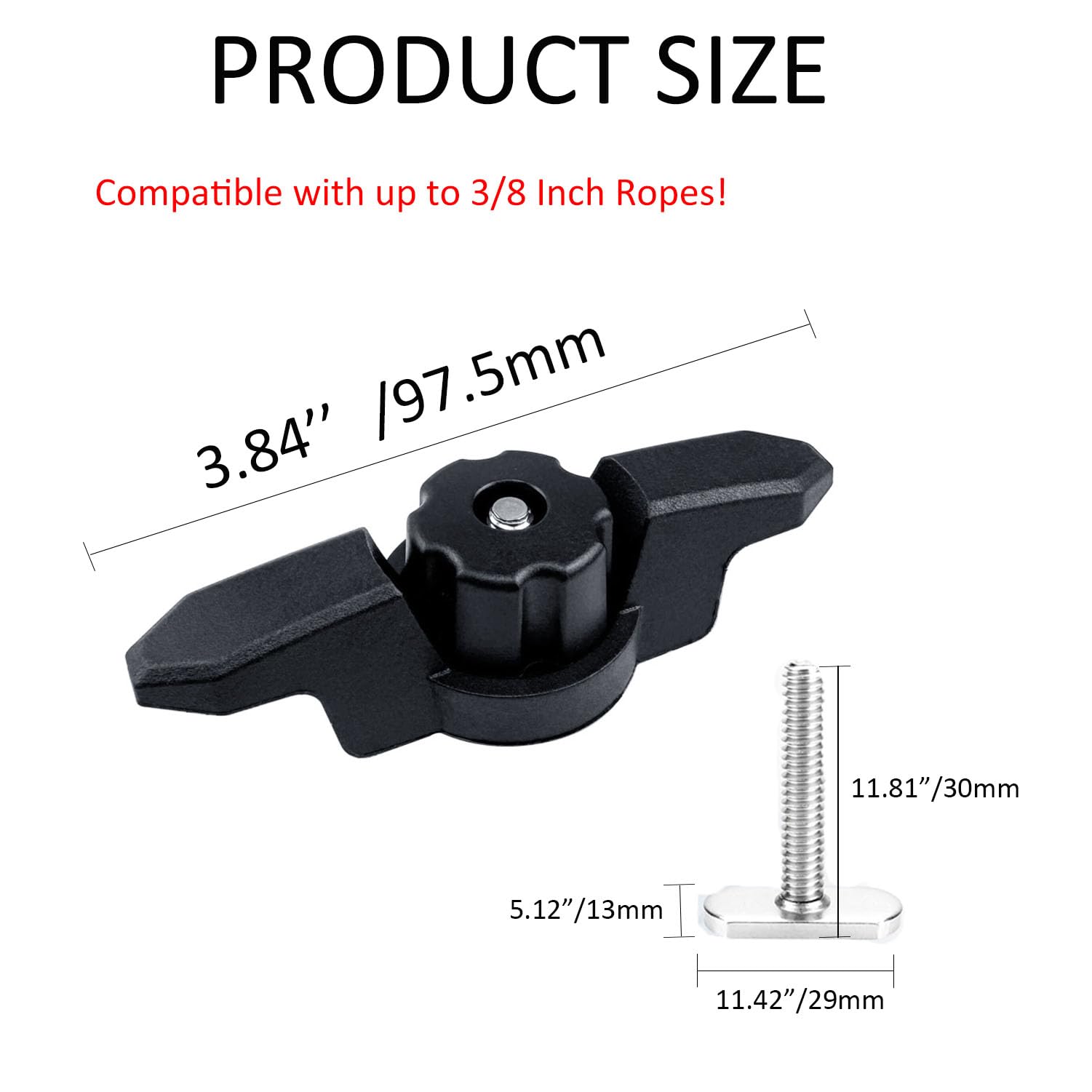 Thorn Kayak Anchor Cleat - Heavy Duty Line Cleat for Kayak Track & Rail Mount - Secure Rope Management for Kayak Fishing Accessories (Black) - Perfect for Kayak Fishing, Boating & Water Sports