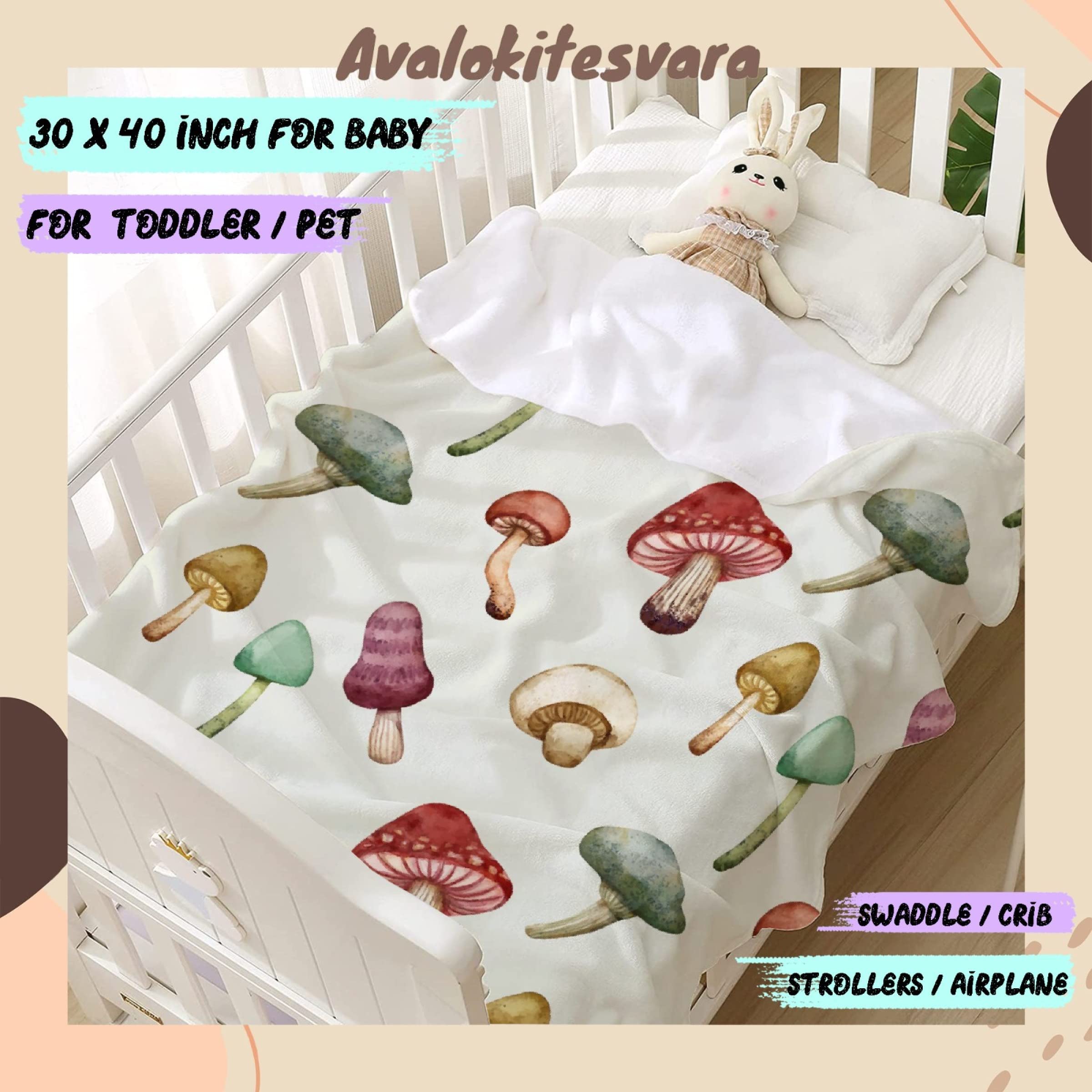 **Avalokitesvara Wild Forest Mushroom Flannel Blanket - Ultra Soft & Warm 120x90 Inch - Cozy Throw Blanket for Bed, Couch, Sofa - Perfect for Family, Camping & Winter Nights**