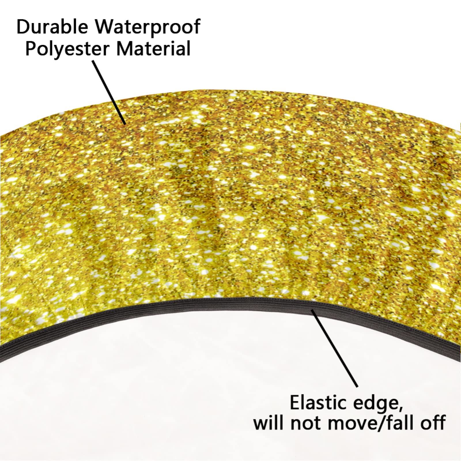 Sparkling Star-Printed Elastic Fitted Vinyl Tablecloth - Waterproof, Wipeable, Stretchable for 45