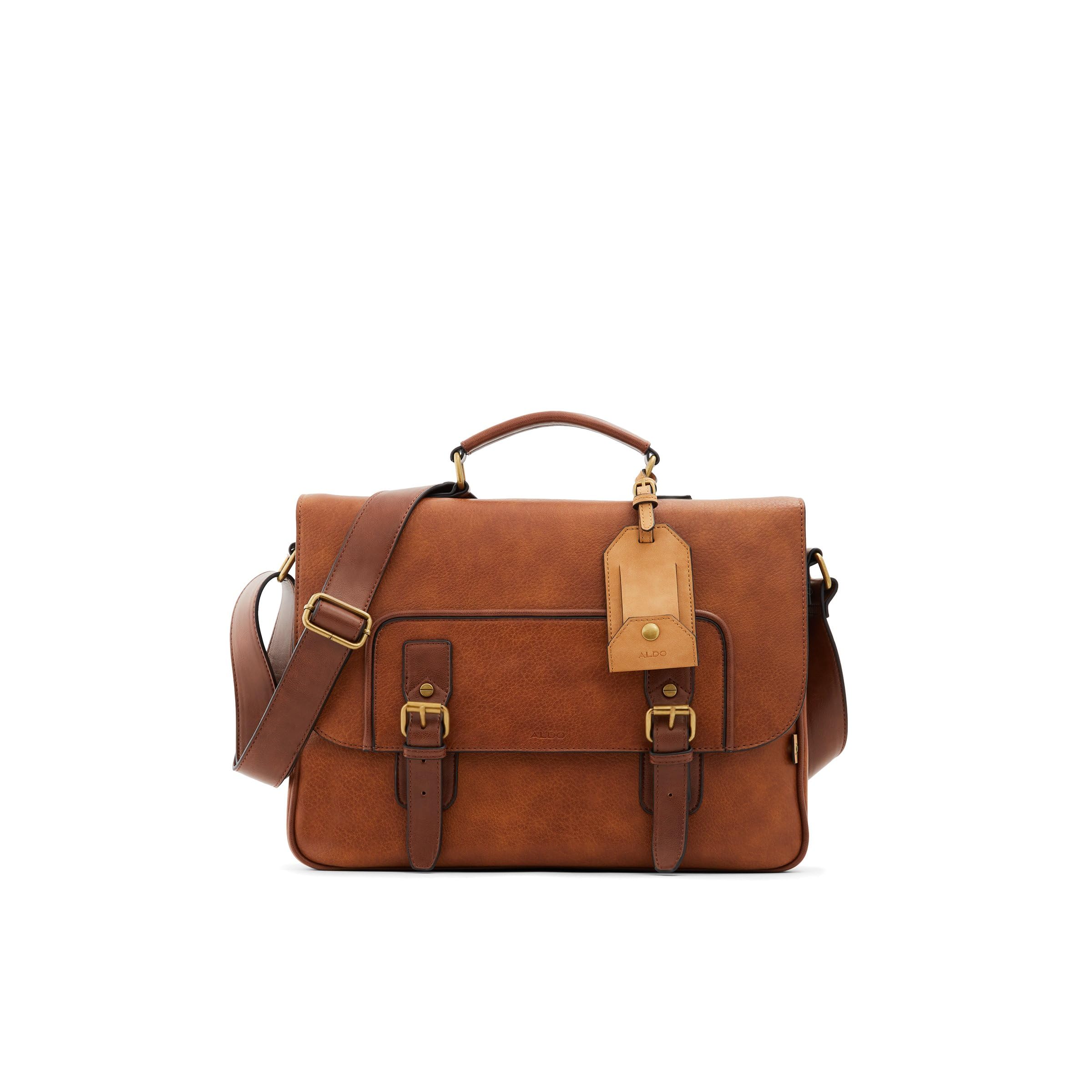 ALDO Men's Gludia Genuine Leather Laptop Messenger Bag - Business Briefcase for Work, Travel & College - Fits 15.6 Inch Laptop & Accessories