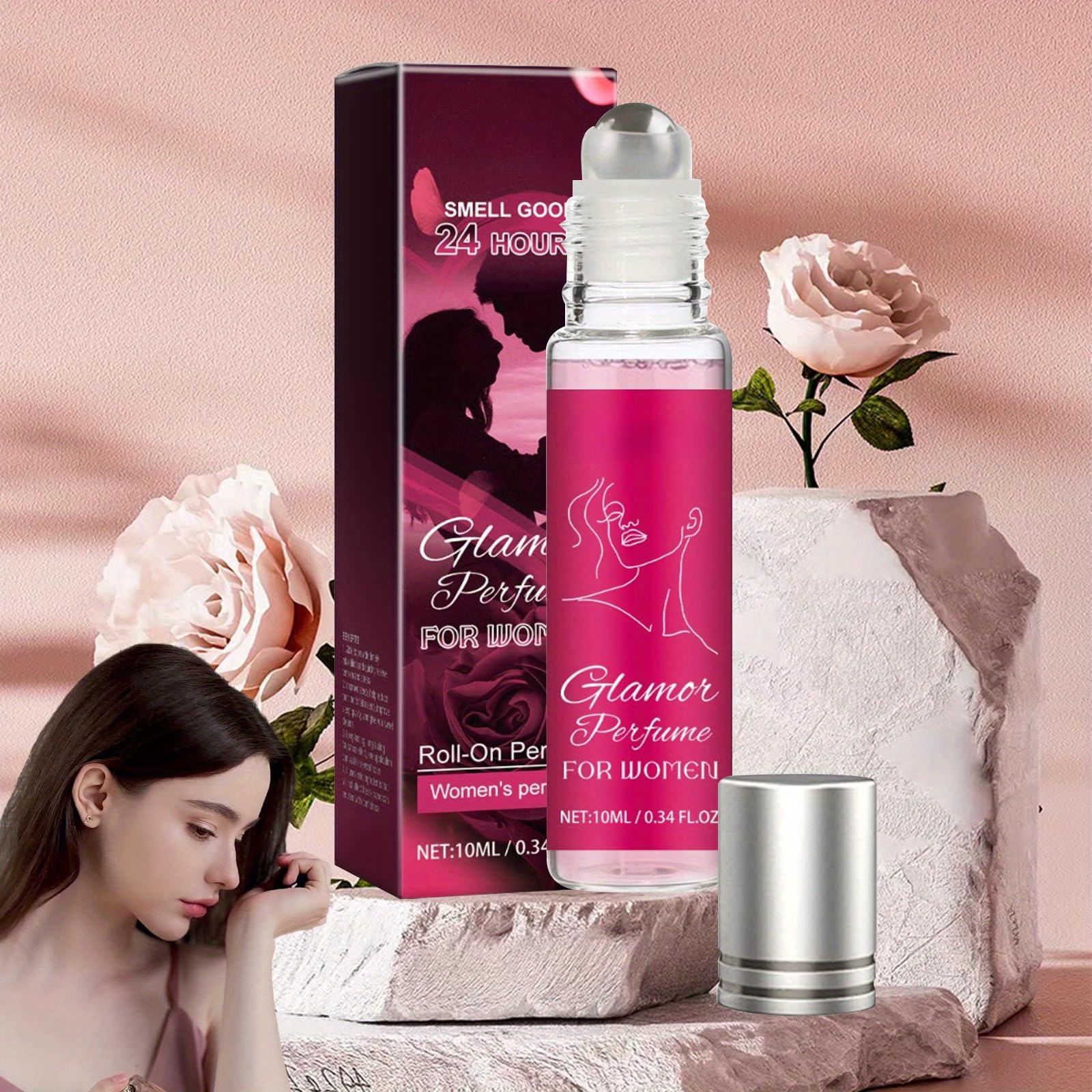 Long-Lasting Pheromone Perfume for Women - Enhanced Attraction Fragrance, Roll-On Rose Scented Perfume (10ml) | Portable & Romantic for Date Nights, Special Occasions & Daily Confidence Boost