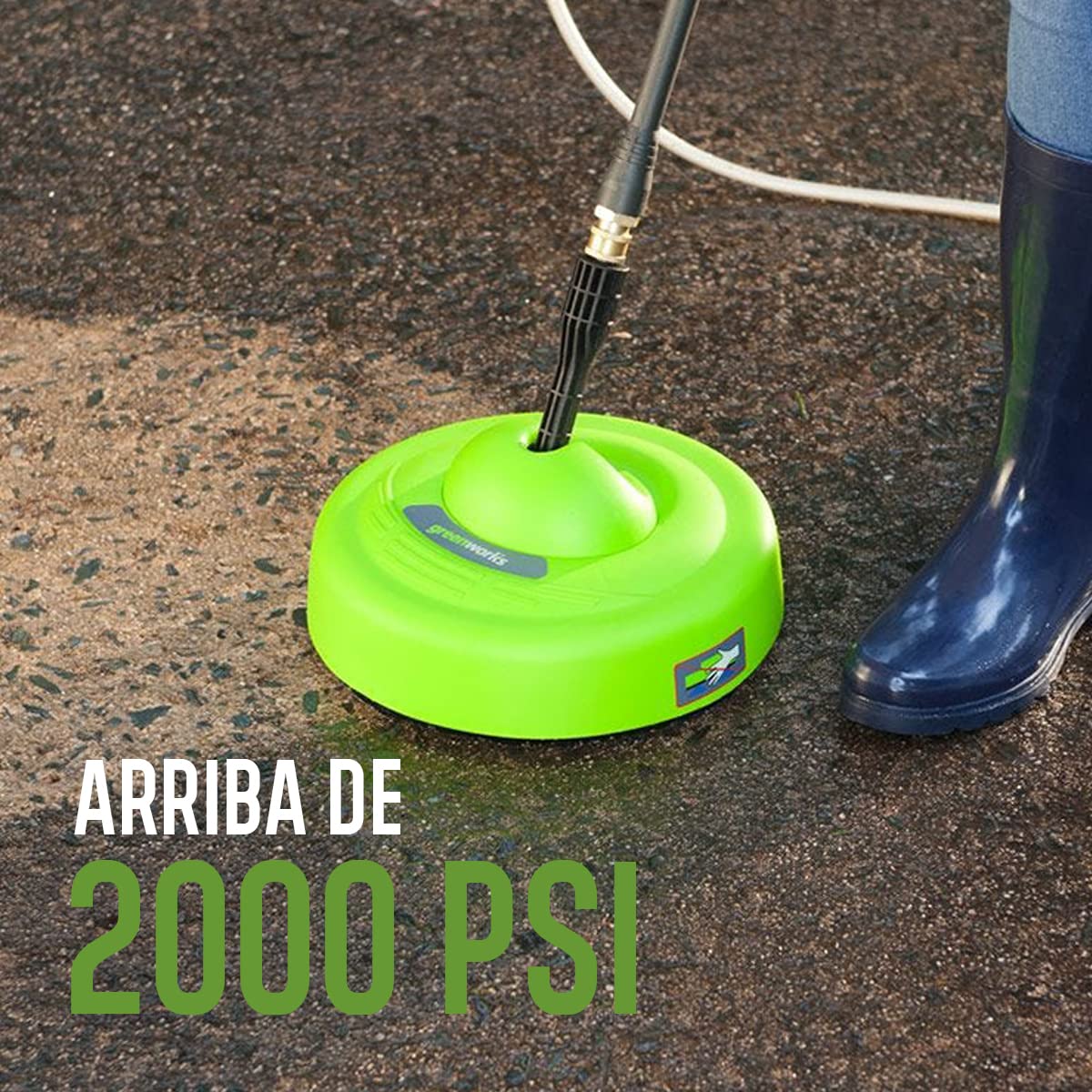 Greenworks 11 Inch Universal Pressure Washer Surface Cleaner Attachment - Perfect for Driveway, Deck, Patio & Sidewalk Cleaning