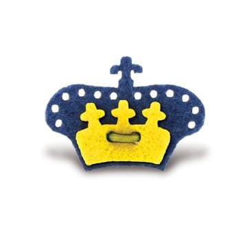 Premium Crown Lapel Pin - Mission Blue & Huckleberry Yellow - Elegant Lapel Accessory for Suits, Blazers, Formal Events & Business Attire