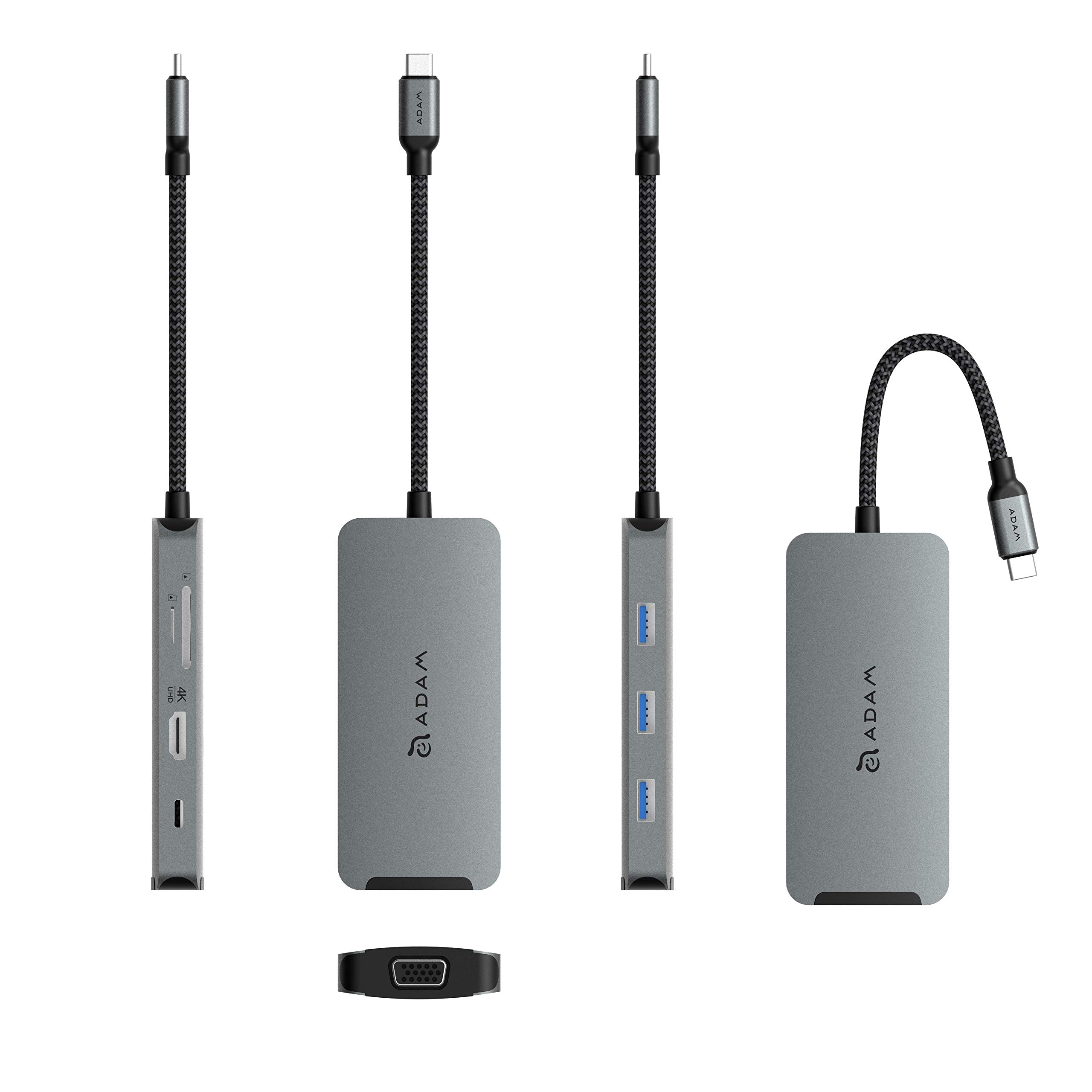 8-in-1 USB C Hub with 4K HDMI, 100W PD, SD Card Reader - for MacBook & Travel