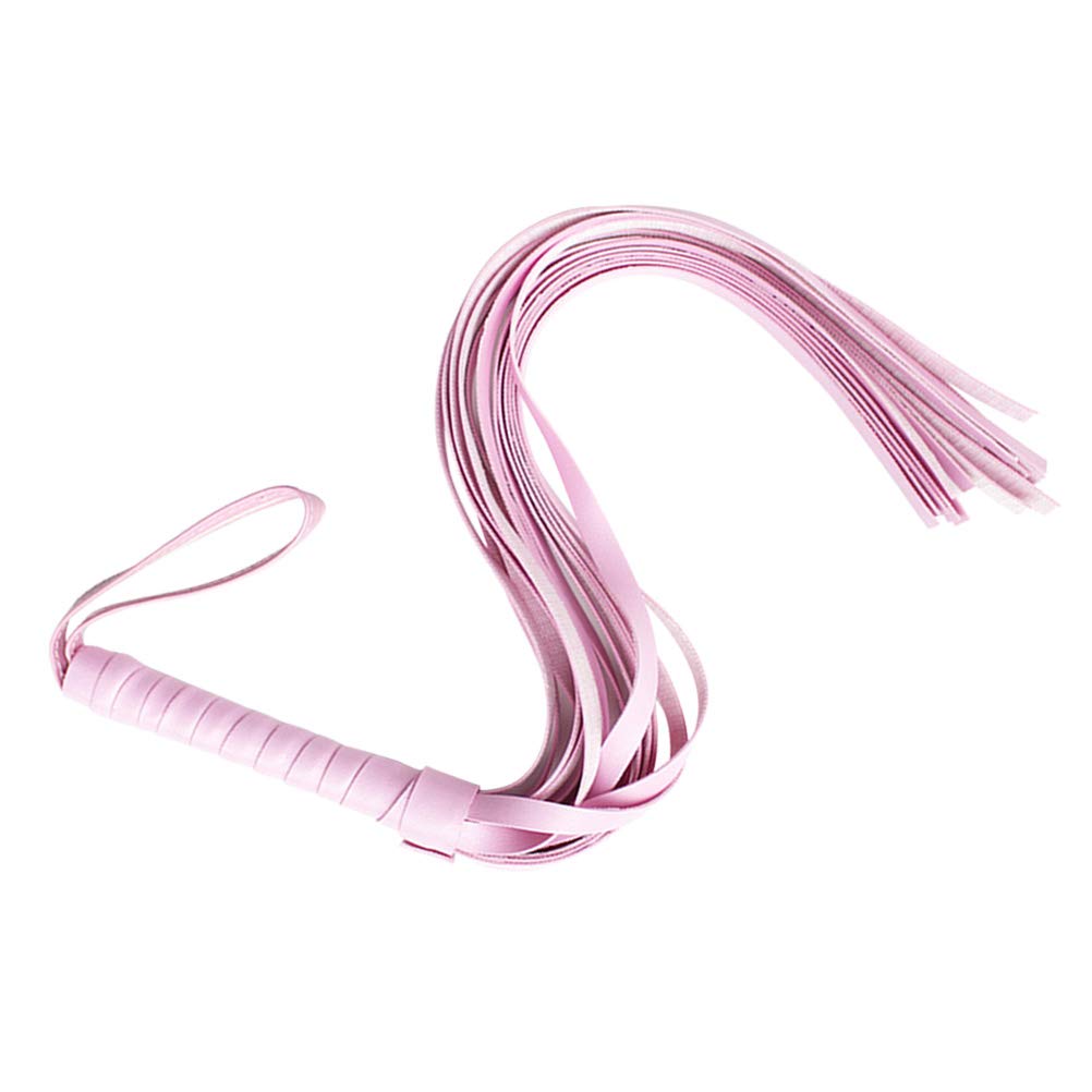 Amosfun Pink Leather Whip with Tassels - BDSM Flogger for Couples, Erotic Role Play Toy for Men & Women - Perfect for Bedroom Bondage & Sensual Play