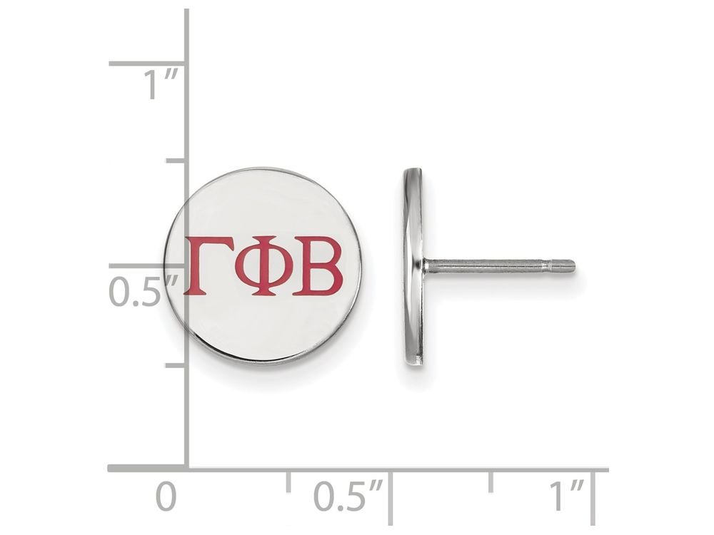 Sterling Silver Gamma Phi Beta Enameled Post Earrings - Sorority Jewelry for Women, Dainty Greek Letter Stud Earrings - Perfect for Sisterhood Events, Graduation Gifts & Everyday Wear