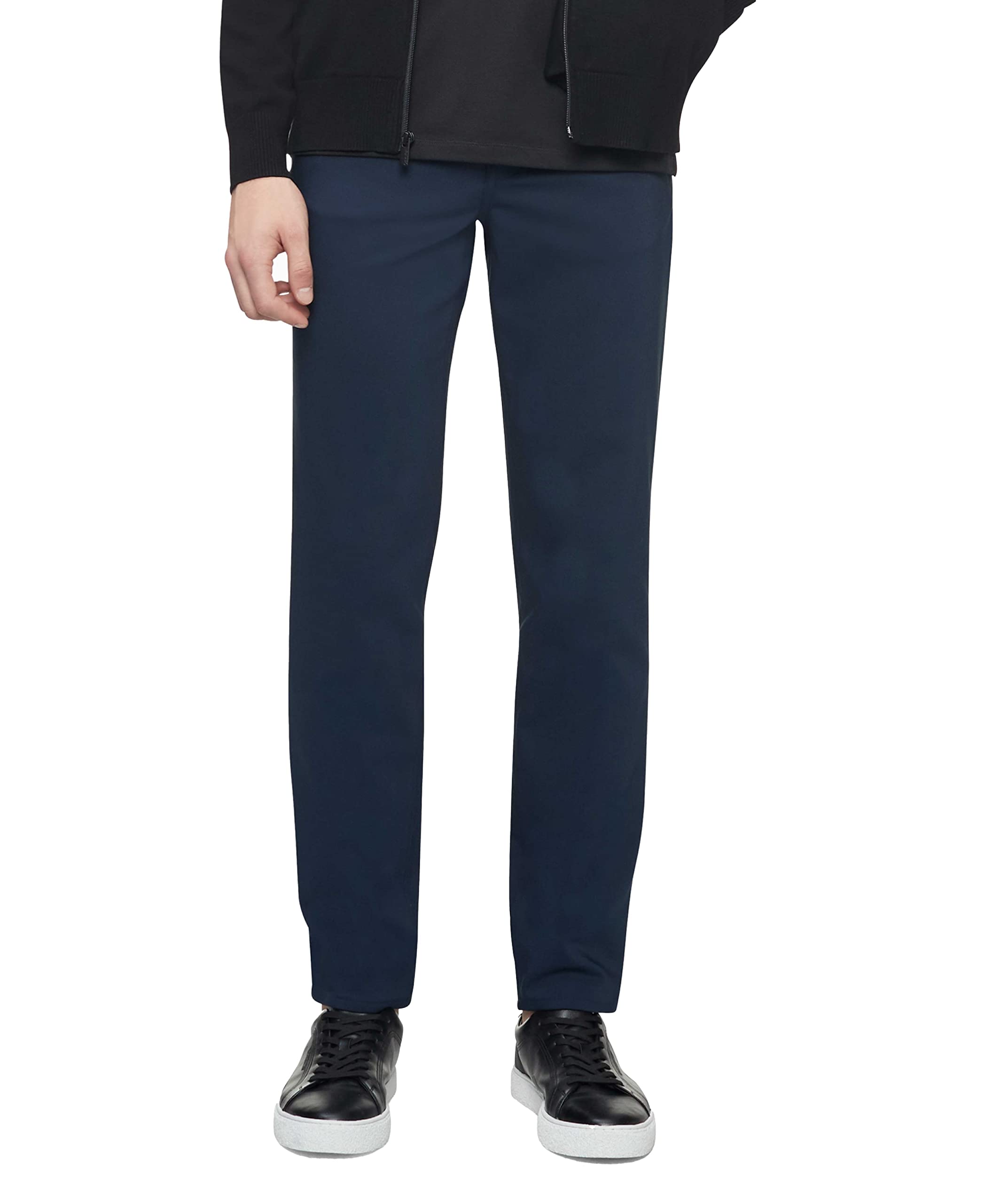 Calvin Klein Men's Move 365 Stretch Slim Fit Wrinkle Resistant Tech Woven Pants for Work, Travel & Business Casual Wear | Comfortable Office & Everyday Chinos