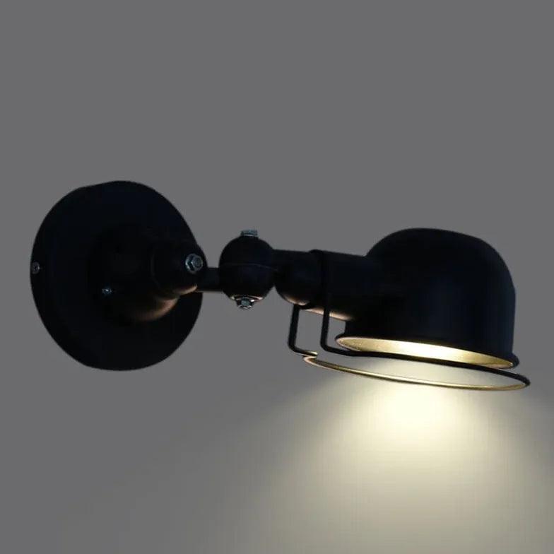 Vintage Dome Swing Arm Industrial Wall Light - Adjustable Wall Mounted Sconce for Living Room, Bedroom, or Office Lighting