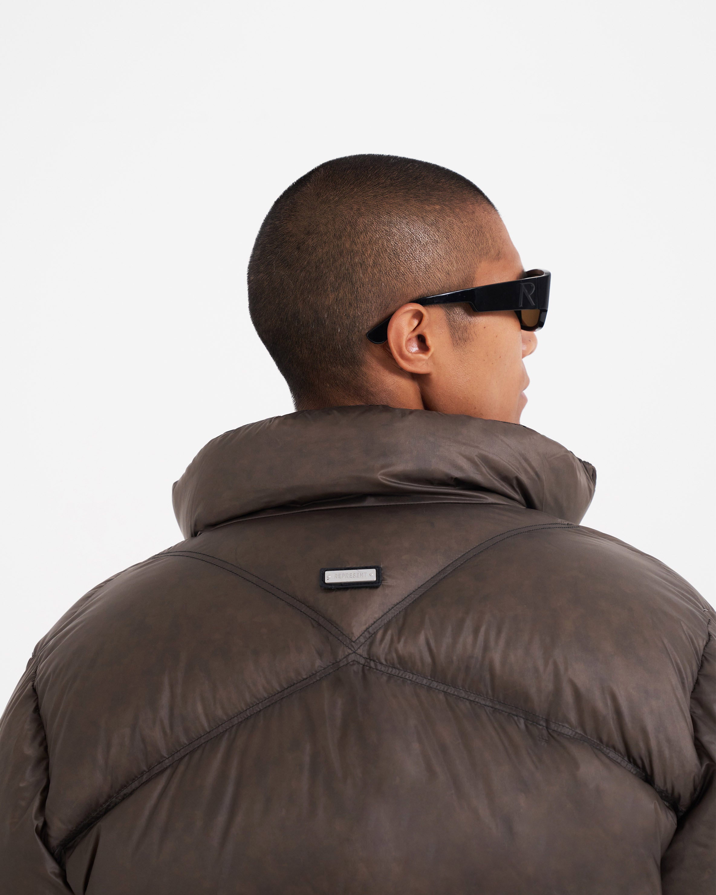 Washed Brown Puffer Jacket for Men & Women - Lightweight Warm Winter Coat for Outdoor Activities, Travel & Casual Wear