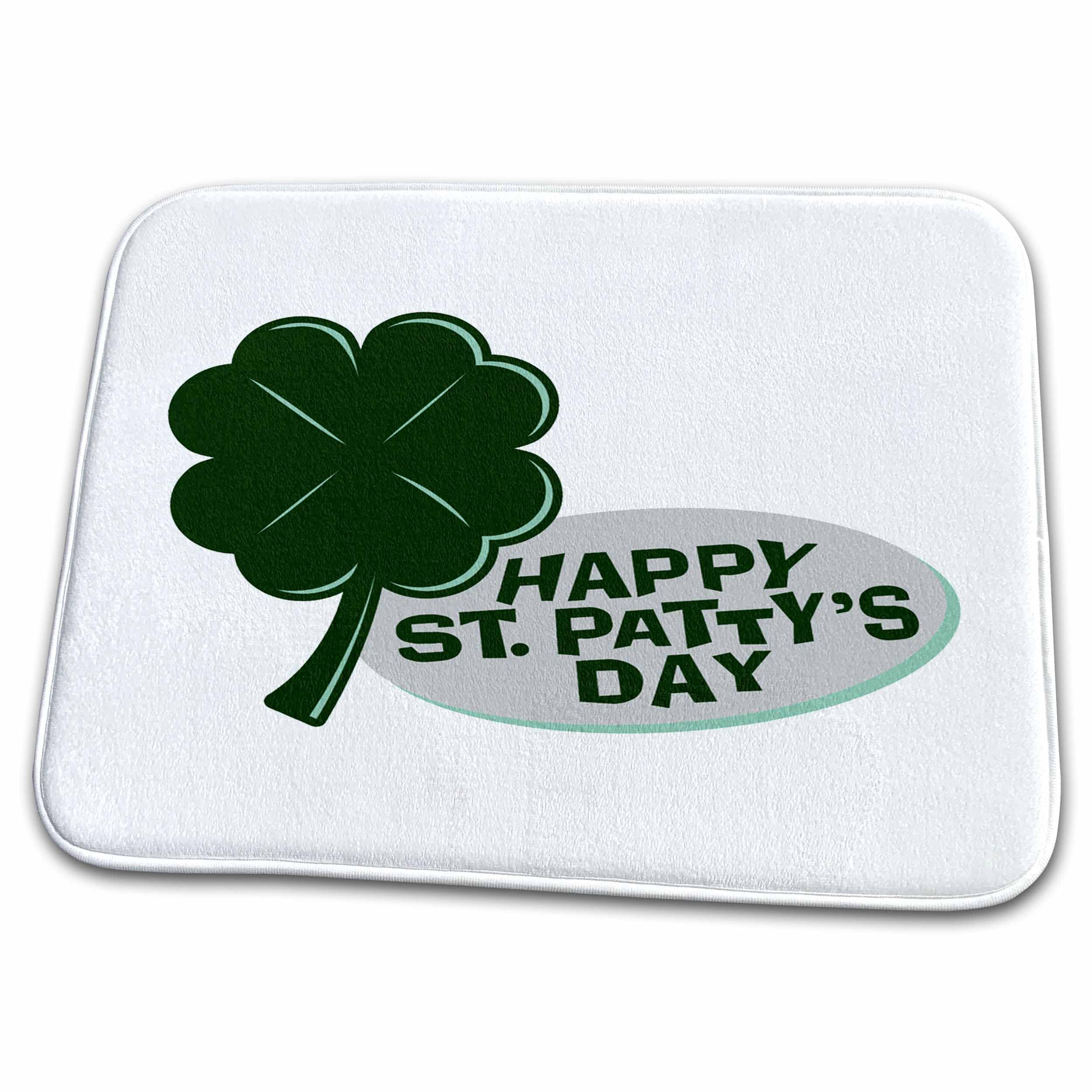 Premium Dish Drying Mat with Lucky Clover Design - Absorbent Kitchen Counter Protector for St. Patrick's Day & Everyday Use | Perfect for Drying Dishes, Protecting Countertops & Adding Festive Decor