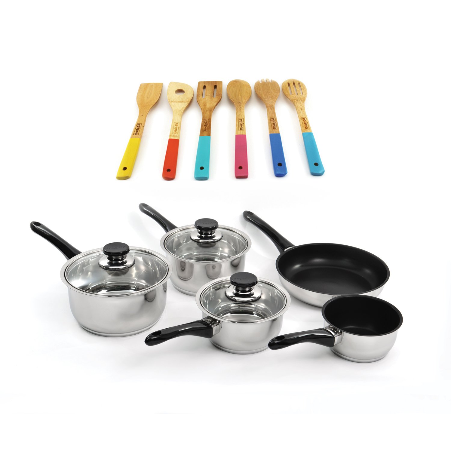 BergHOFF Vision 18/10 Stainless Steel Cookware Set with Glass Lids - 14 Piece Nonstick Induction Cooktop Compatible Pots & Pans Set with Stay-Cool Handles & Hanging Loops - Perfect for Home Cooking, Professional Kitchens & Gift Giving